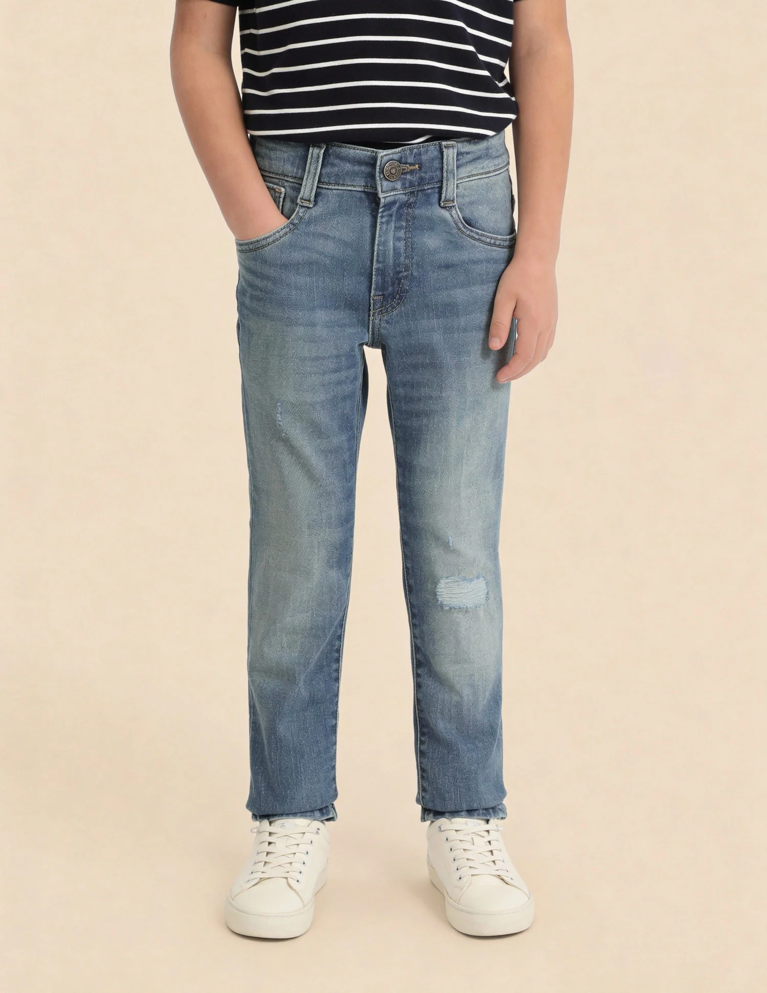 Boys Slim Fit Distressed Jeans - Image 3