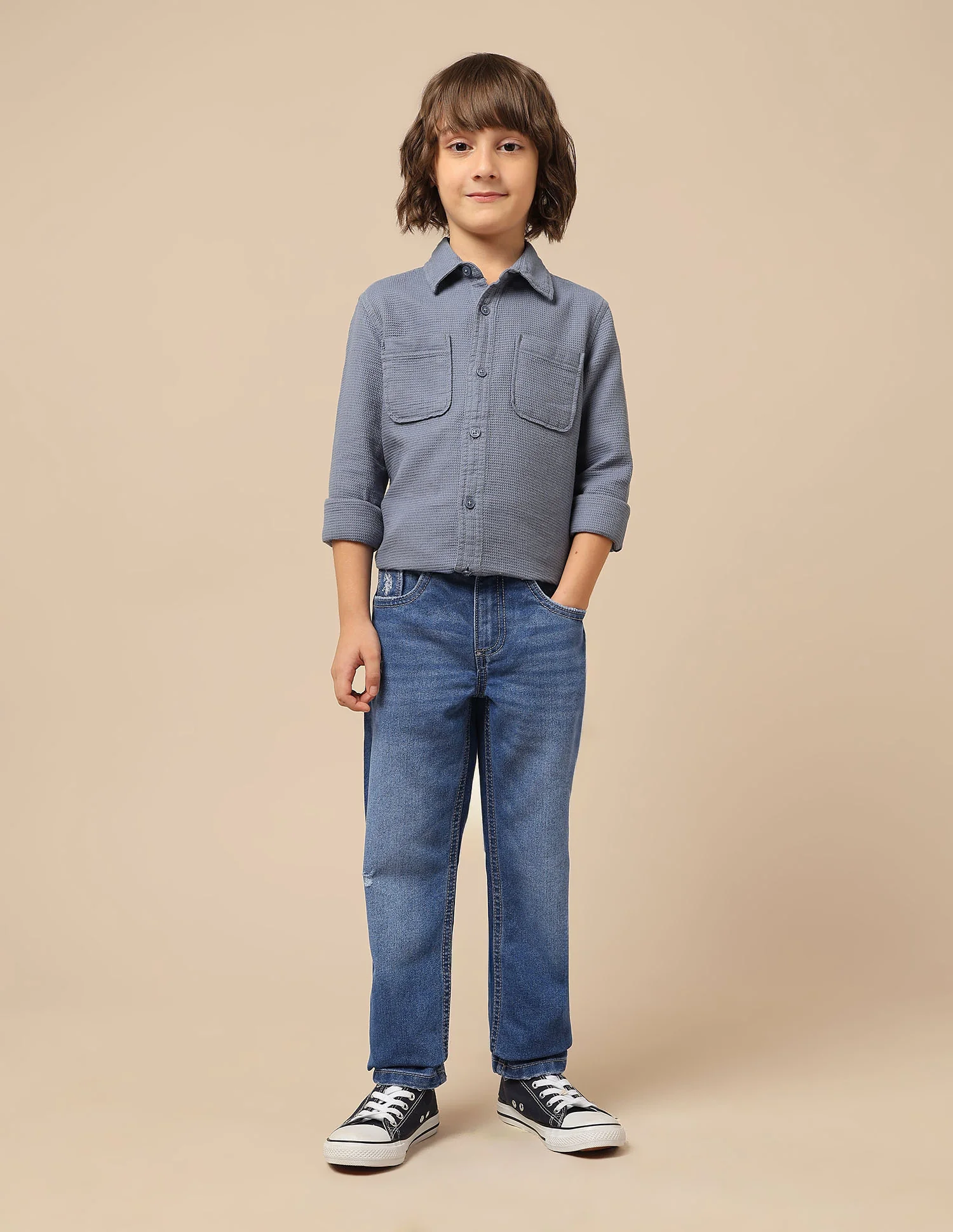 Boys Slim Fit Lightly Distressed Jeans - Image 3