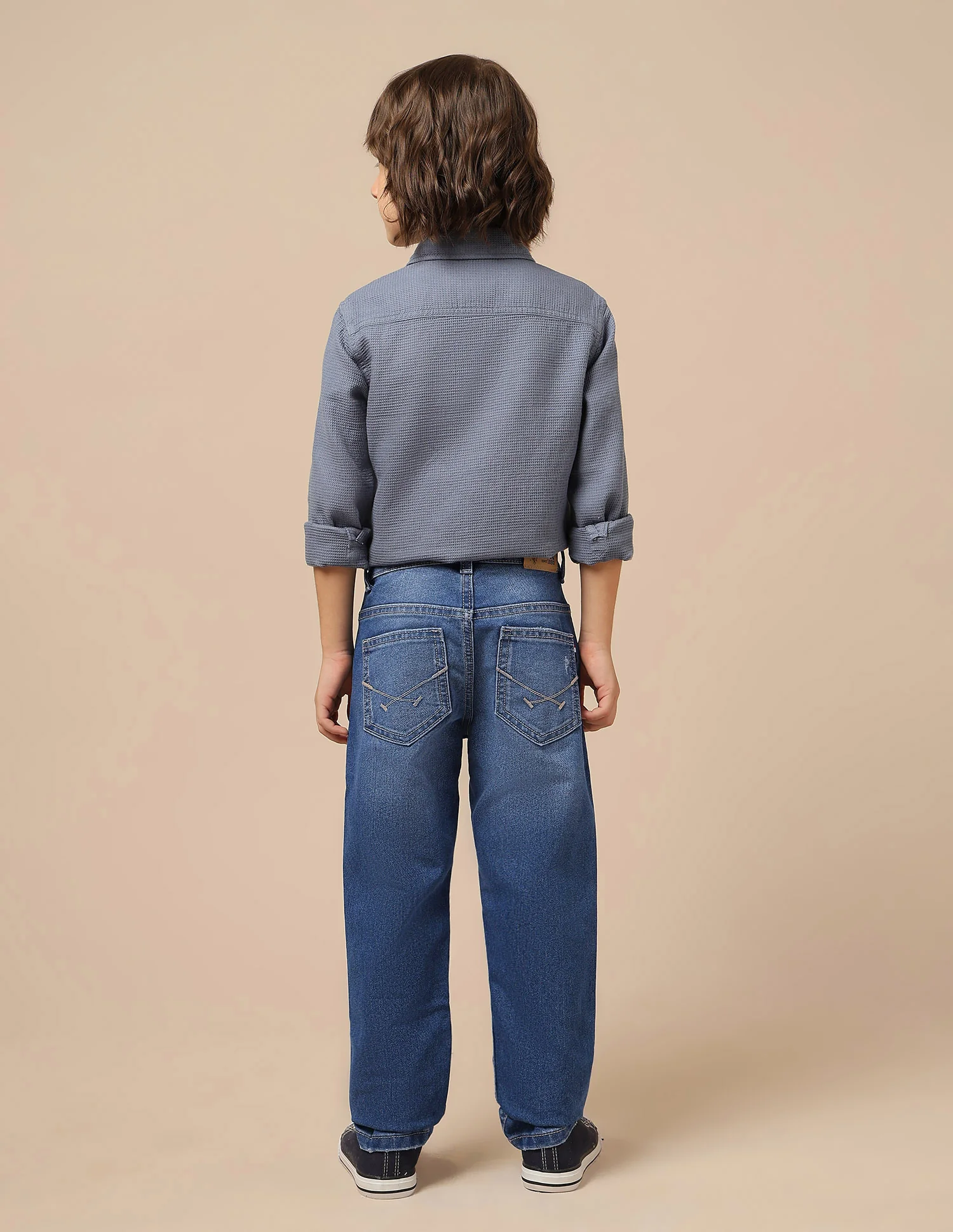 Boys Slim Fit Lightly Distressed Jeans - Image 5