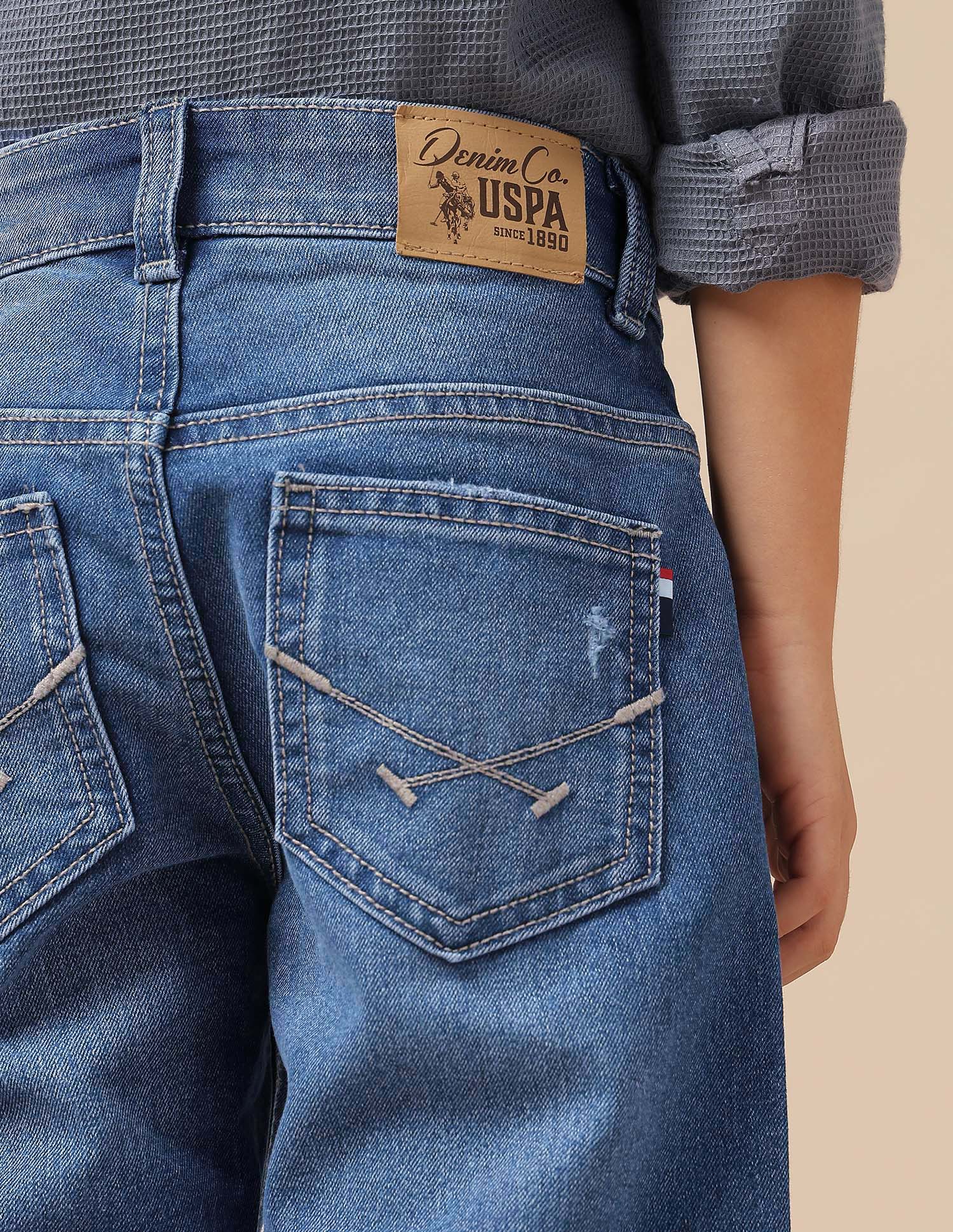 Boys Slim Fit Lightly Distressed Jeans - Image 8