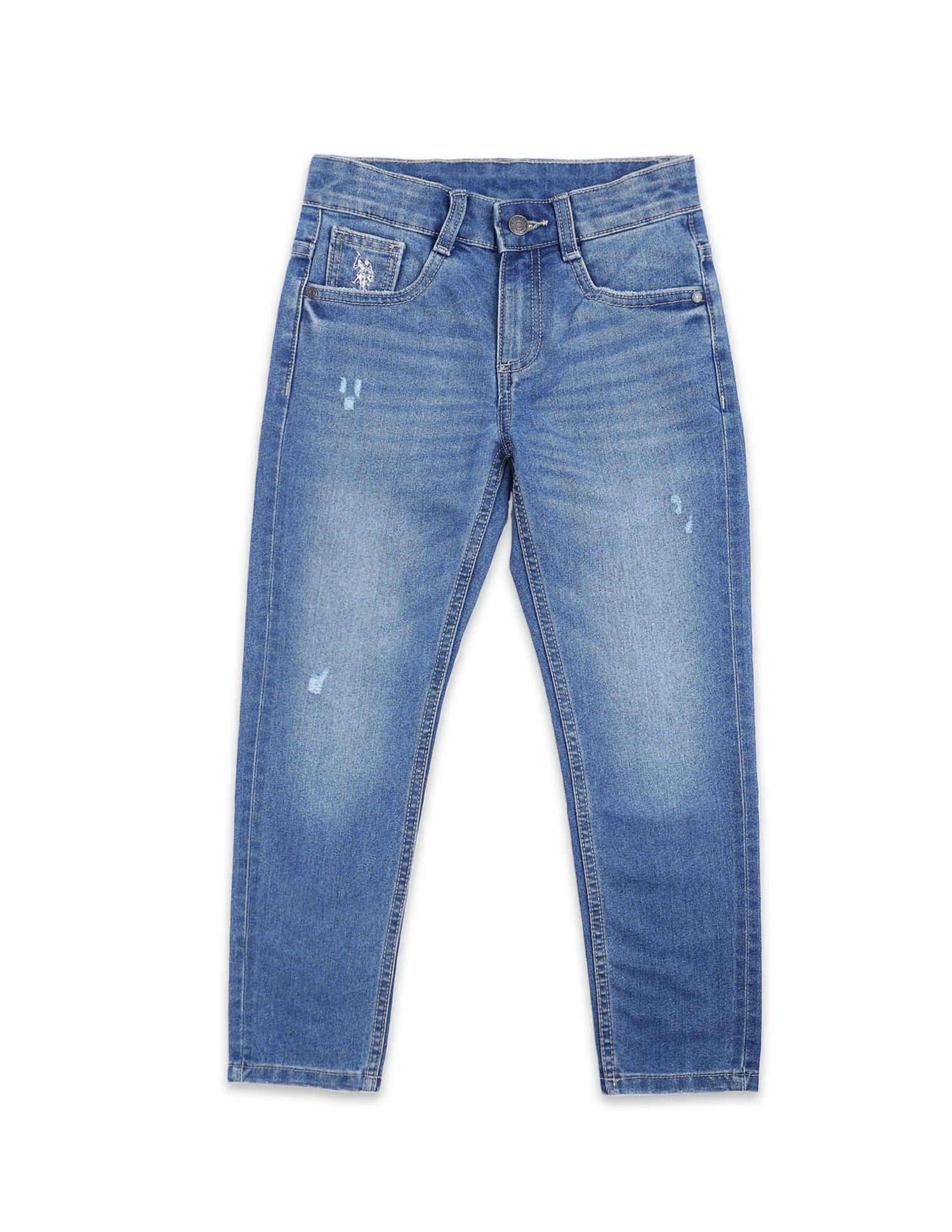 Boys Slim Fit Lightly Distressed Jeans - Image 9
