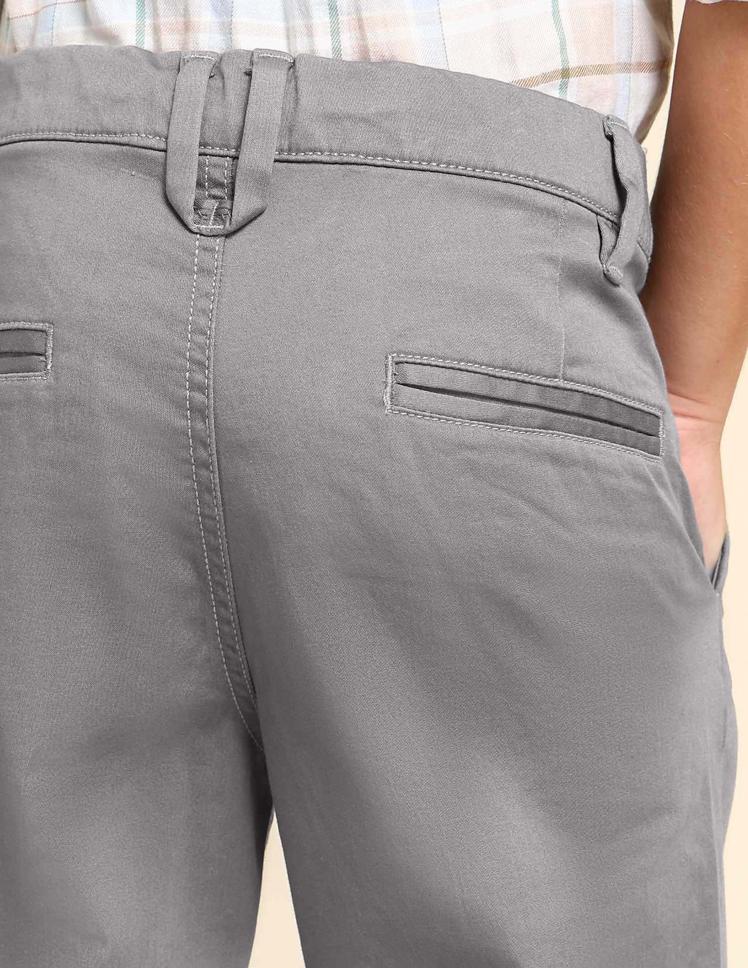 Boys Slim Fit Solid Trousers - Image 6