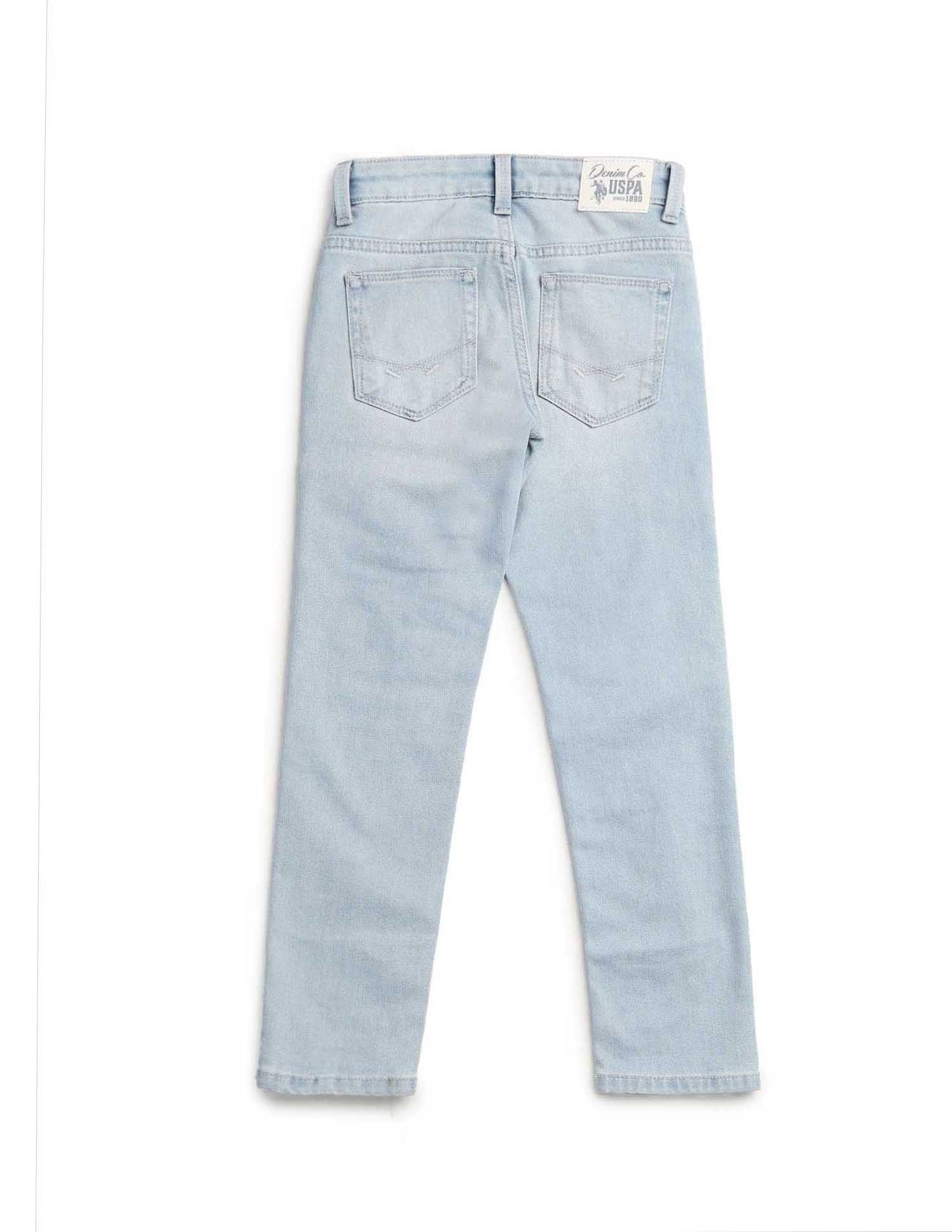 Boys Slim Fit Stone Washed Jeans - Image 10