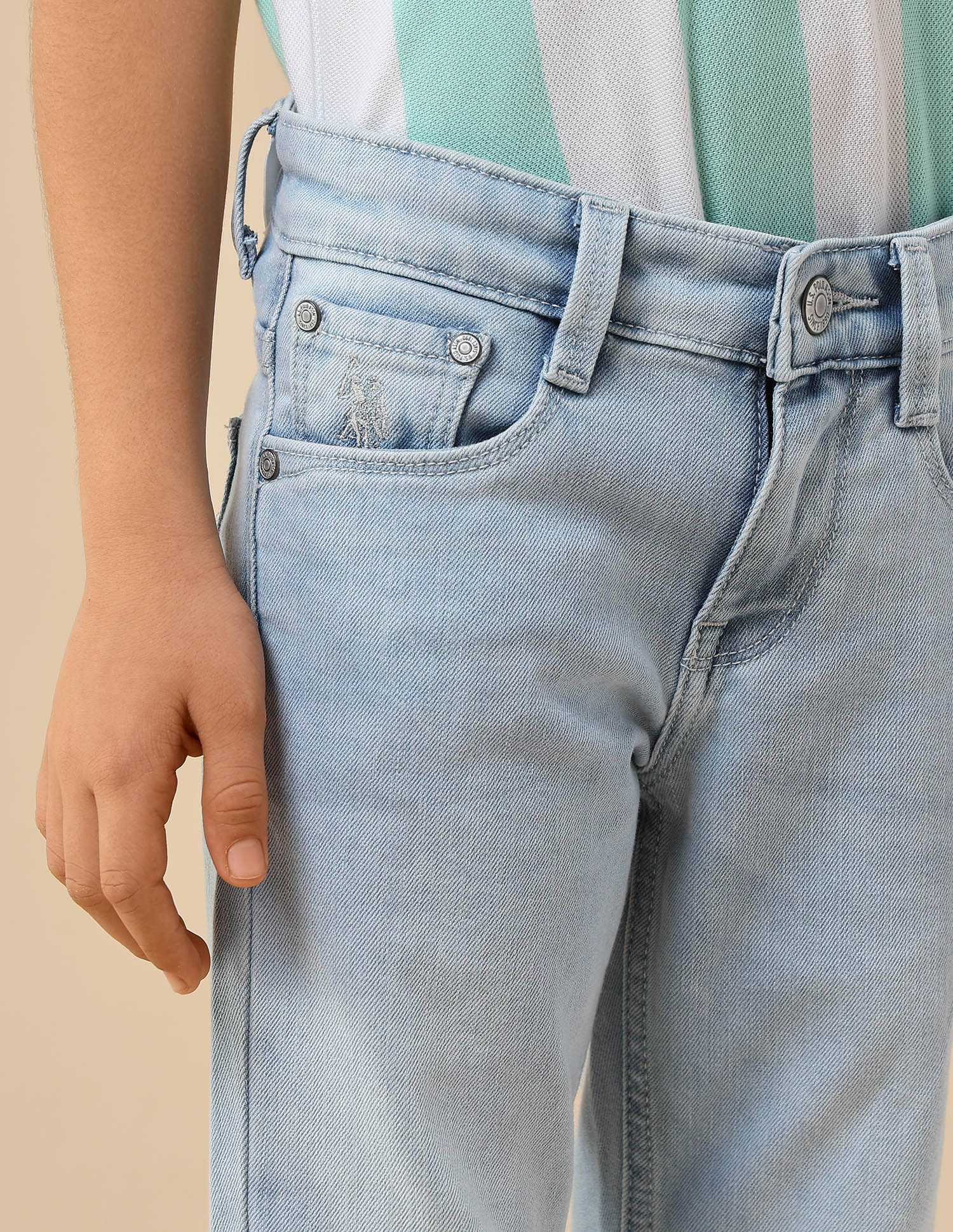 Boys Slim Fit Stone Washed Jeans - Image 7
