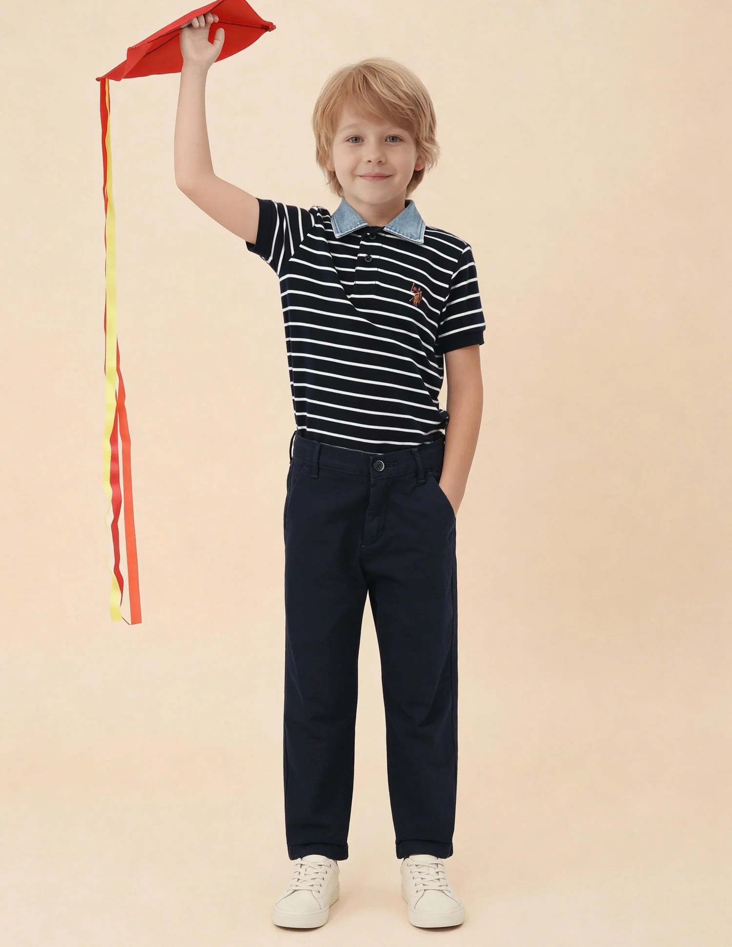 Boys Slim Fit Twill Trousers