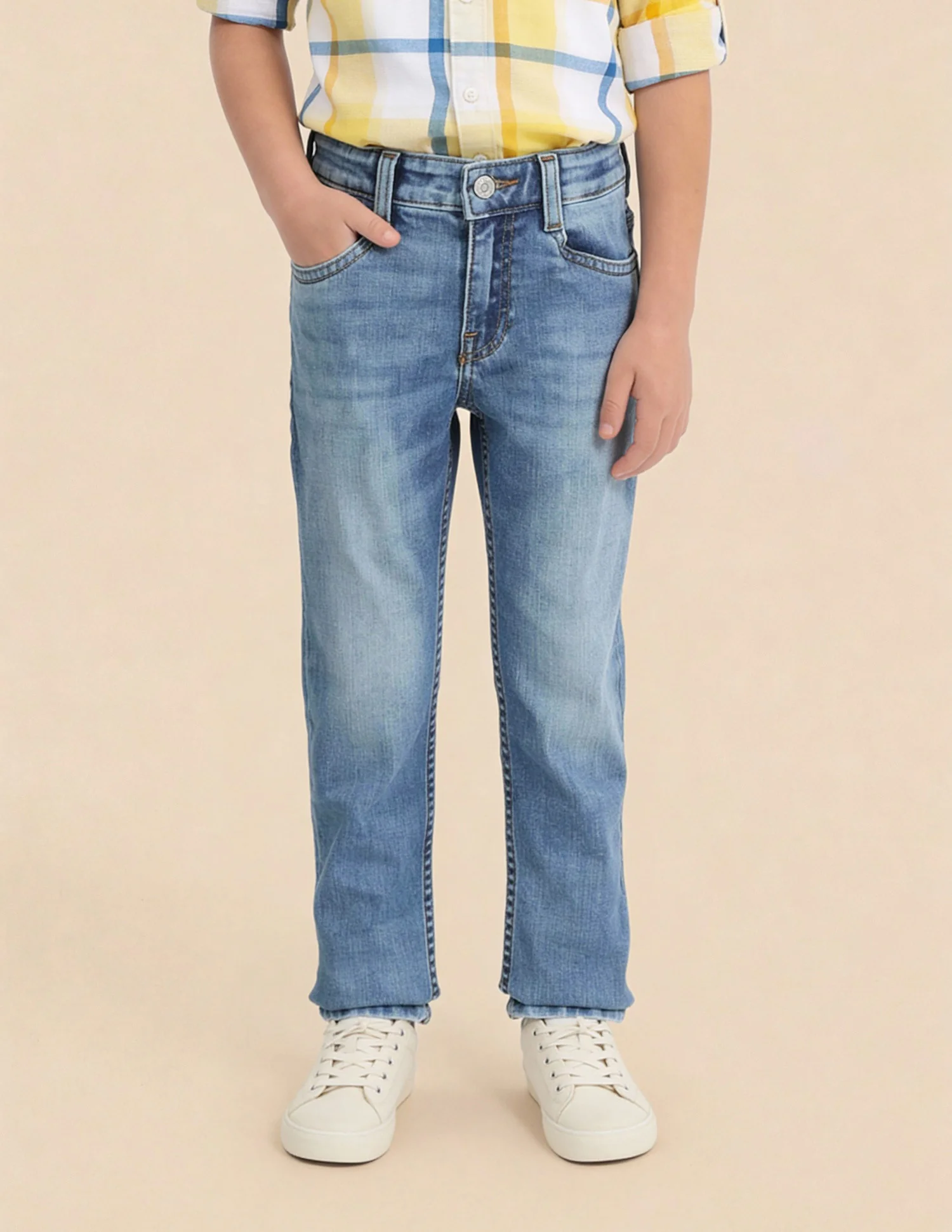 Boys Slim Fit Whiskered Jeans - Image 3