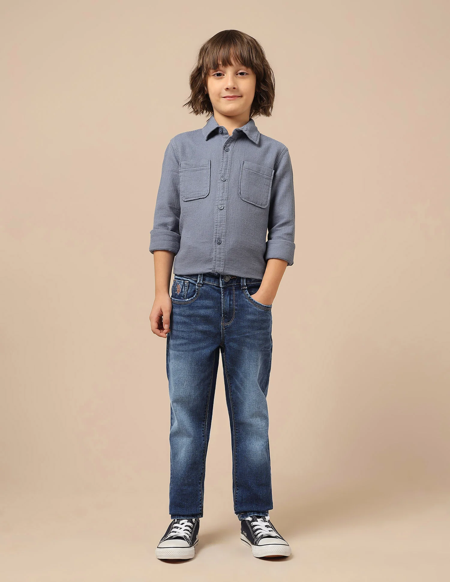 Boys Slim Fit Whiskered Jeans - Image 3