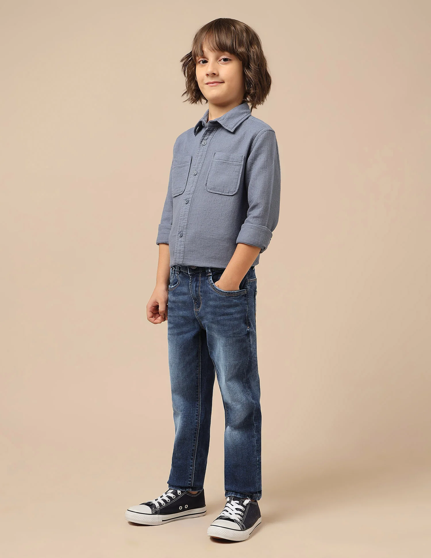 Boys Slim Fit Whiskered Jeans - Image 4