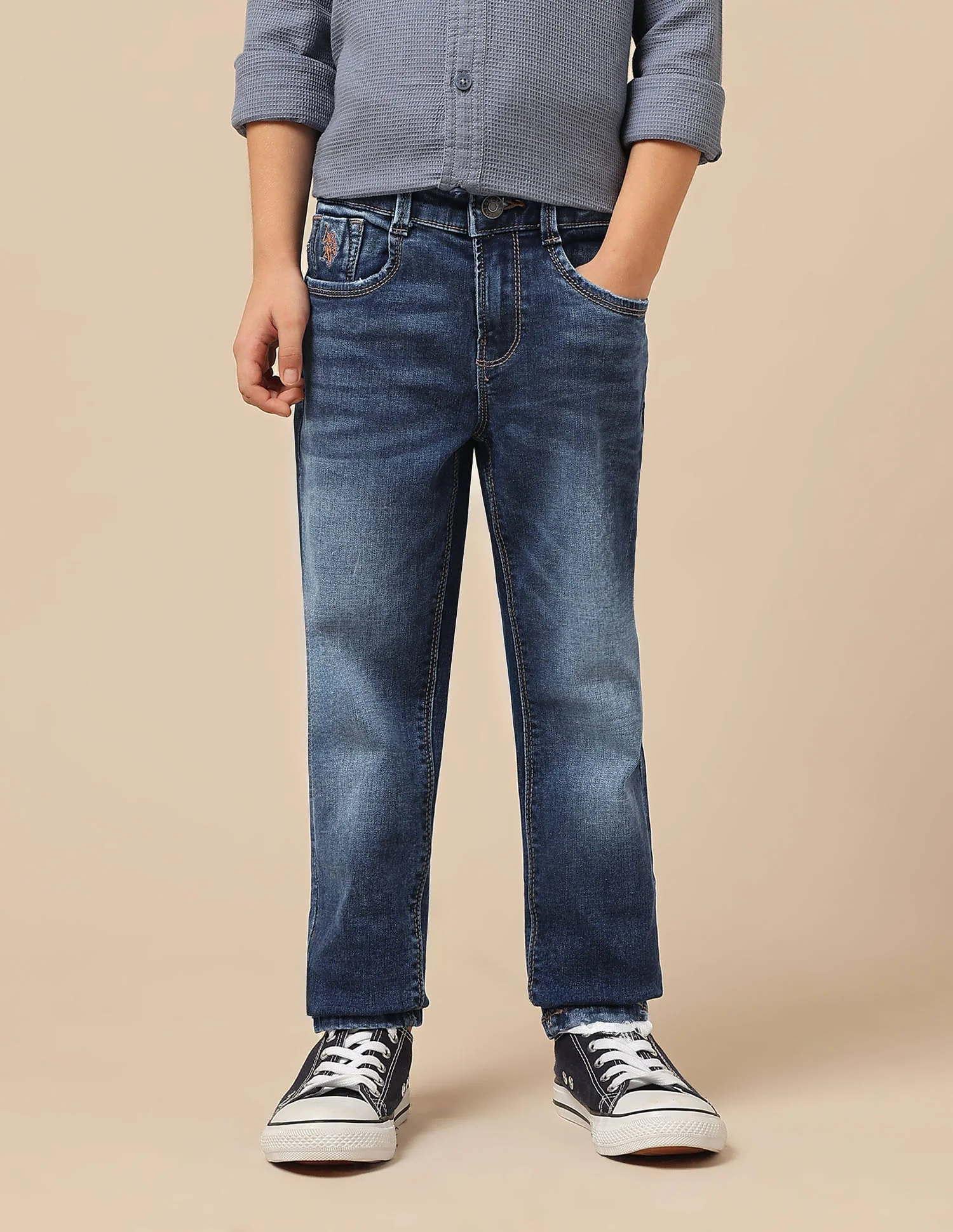 Boys Slim Fit Whiskered Jeans - Image 6