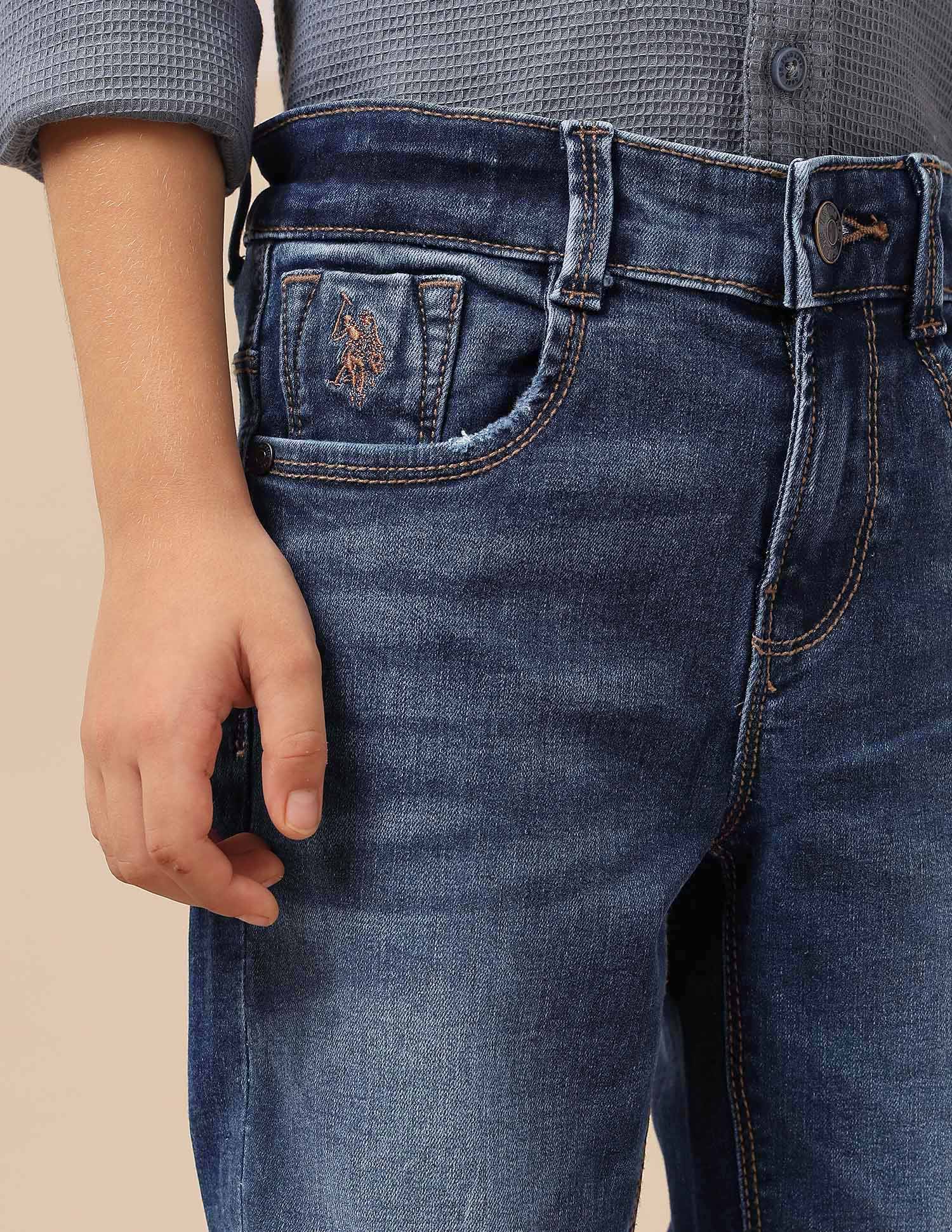 Boys Slim Fit Whiskered Jeans - Image 7
