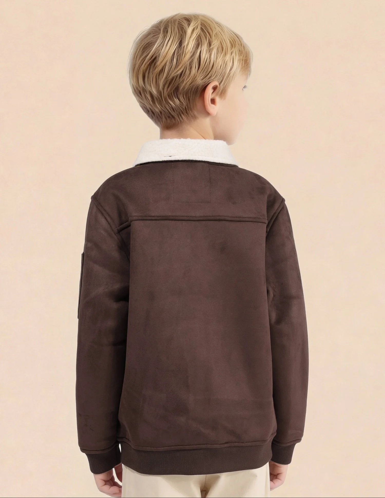 Boys Solid Bomber Jacket - Image 5