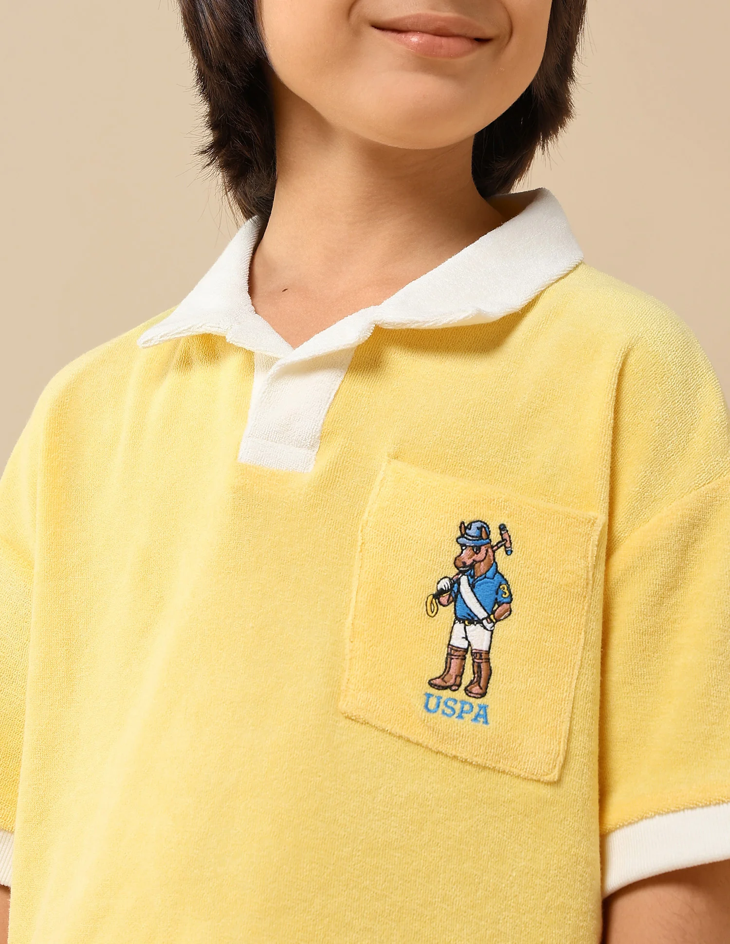 Boys Solid Boxy Fit Polo Shirt - Image 6