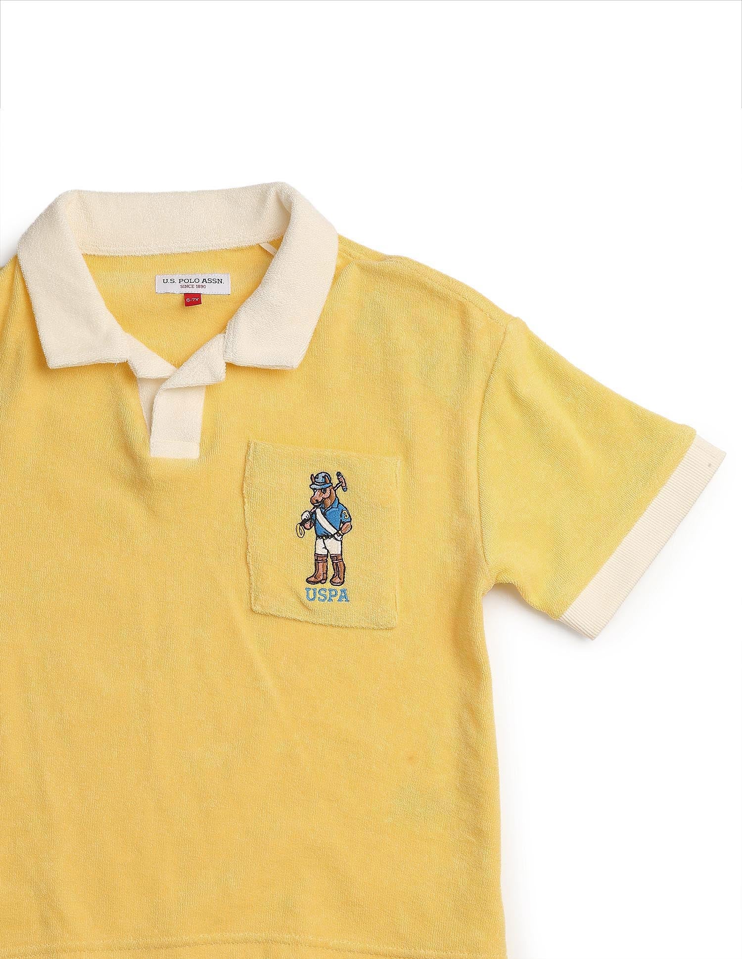 Boys Solid Boxy Fit Polo Shirt - Image 9