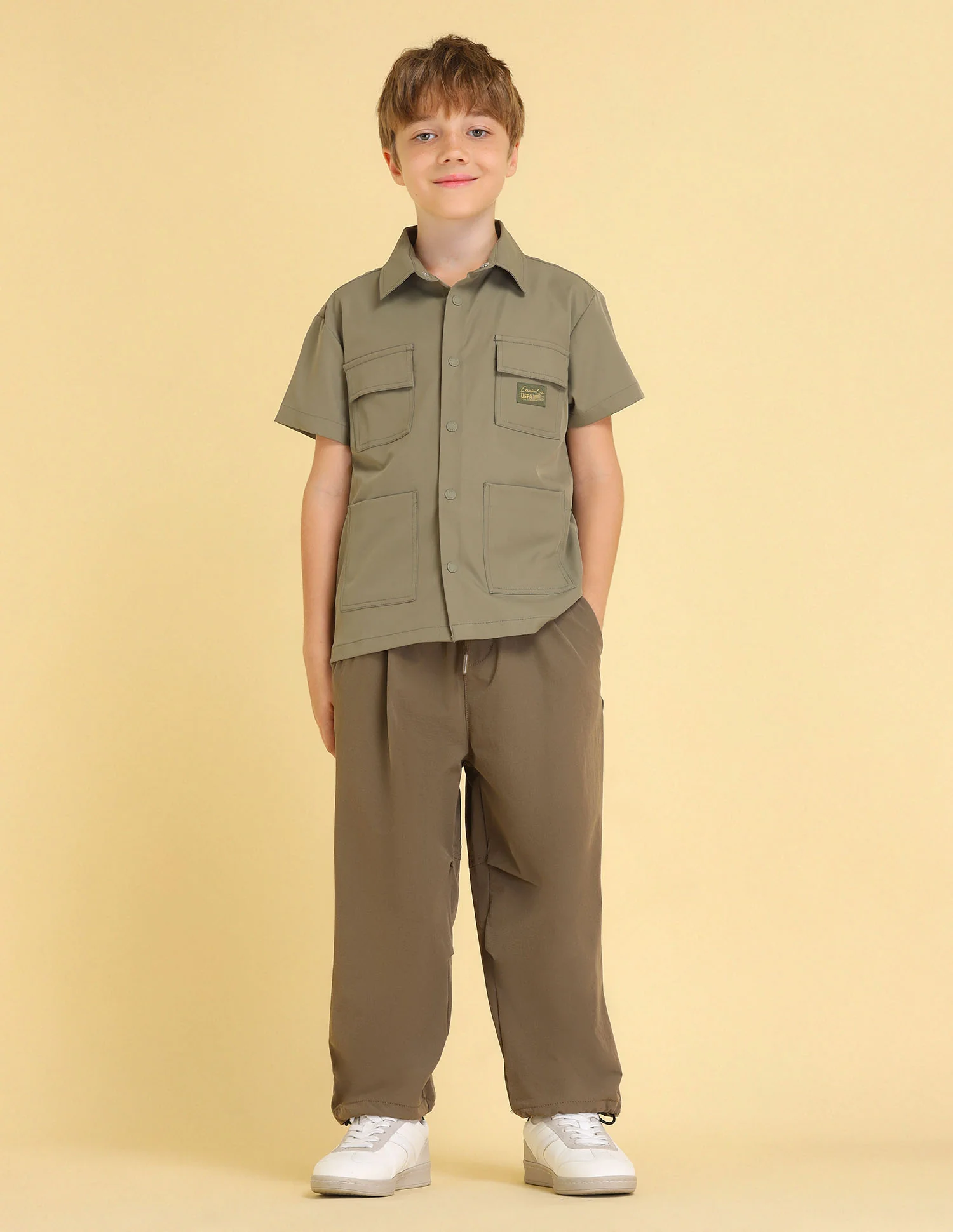 UKSHT1515 OLIVE Boys Shirt - Image 3