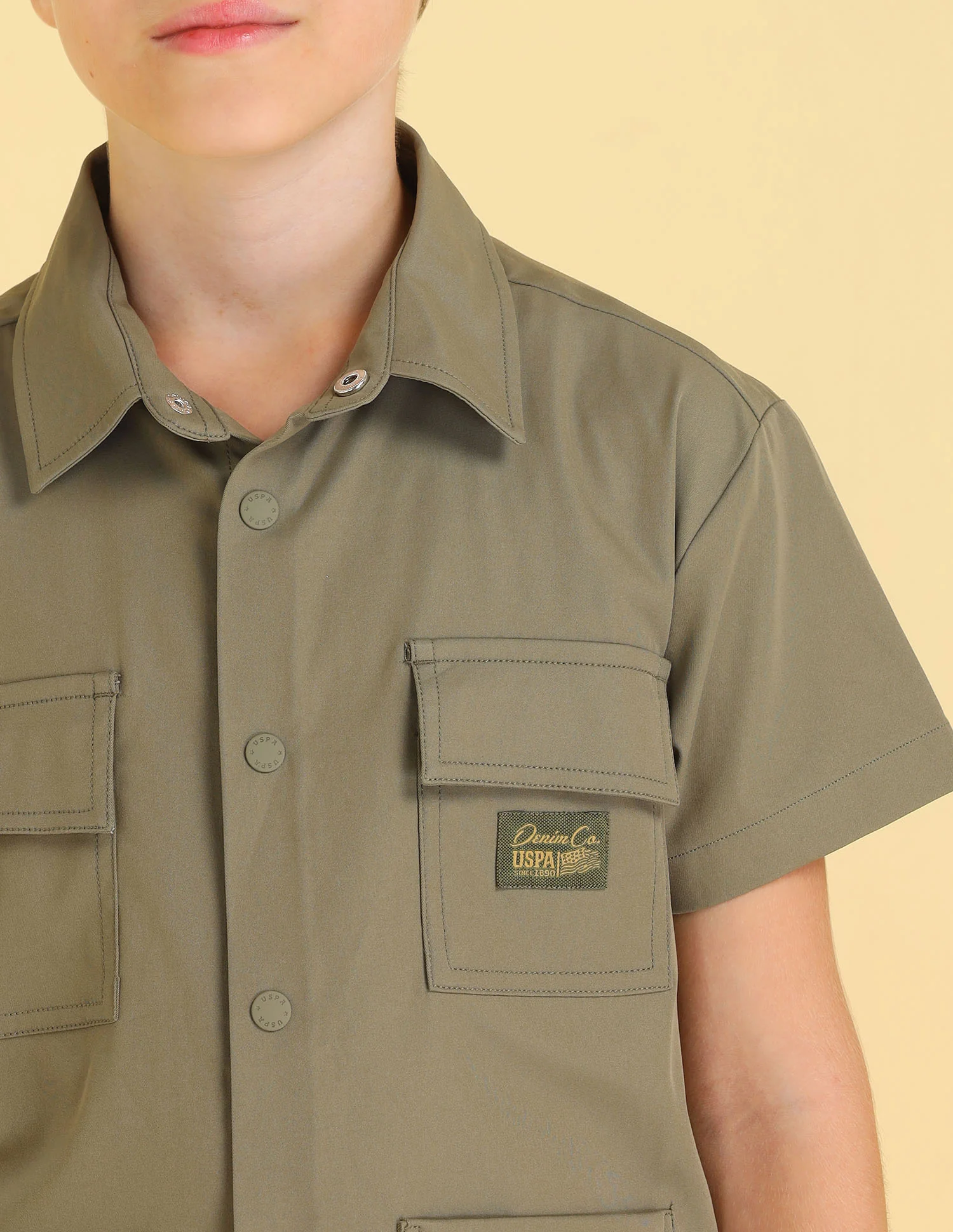 UKSHT1515 OLIVE Boys Shirt - Image 5