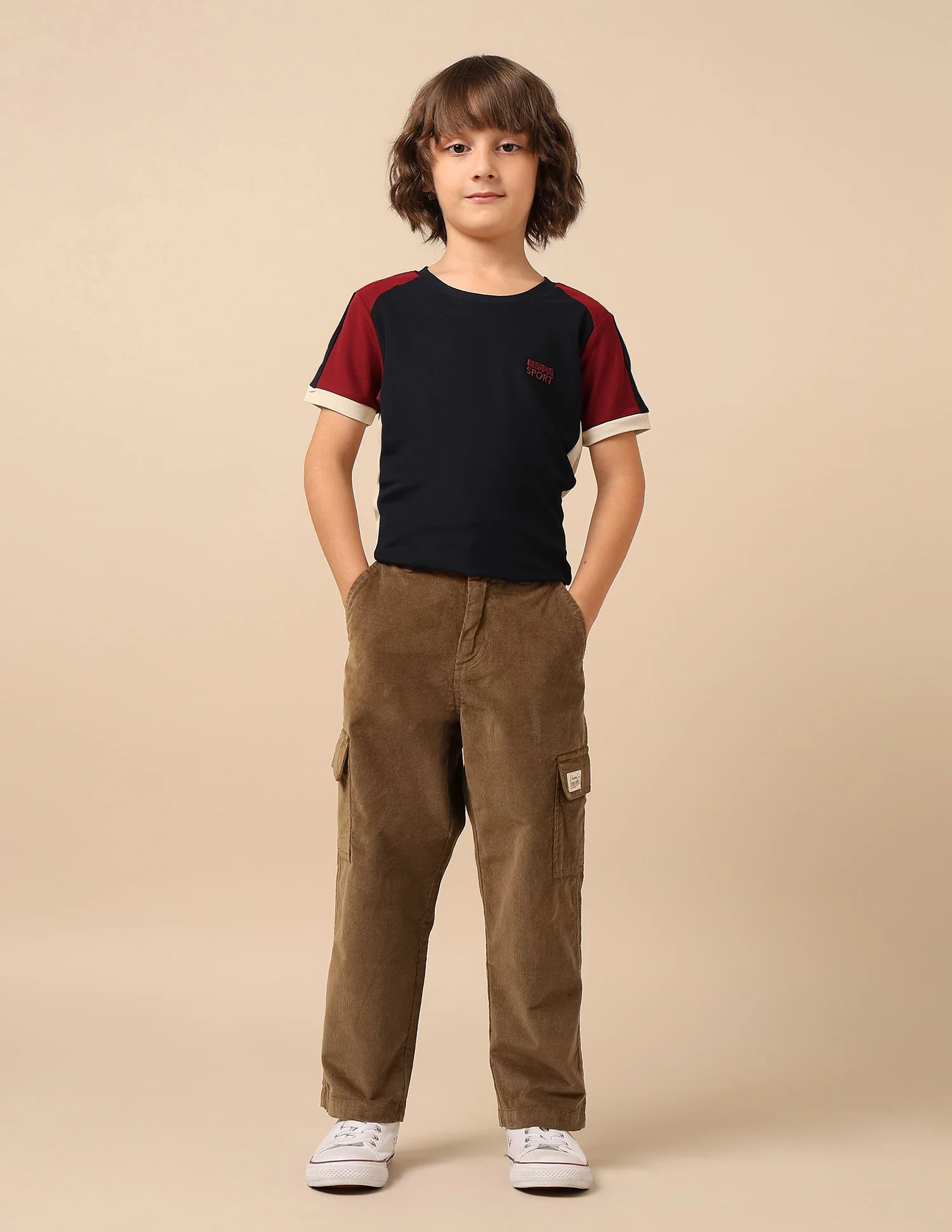 Boys Solid Corduroy Cargo - Image 3