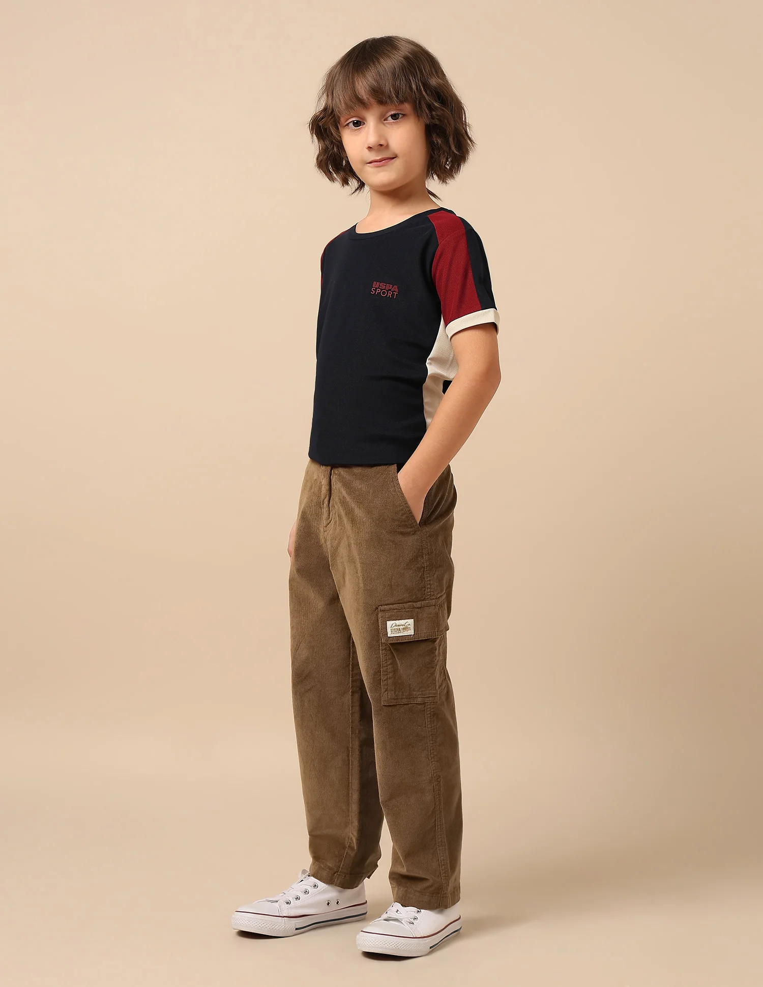 Boys Solid Corduroy Cargo - Image 4