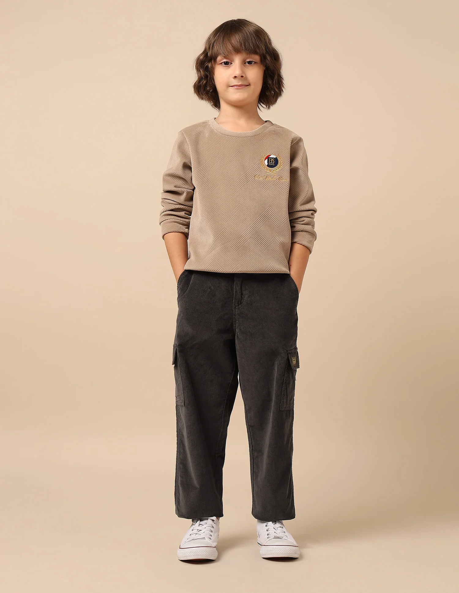 Boys Solid Corduroy Cargo - Image 3
