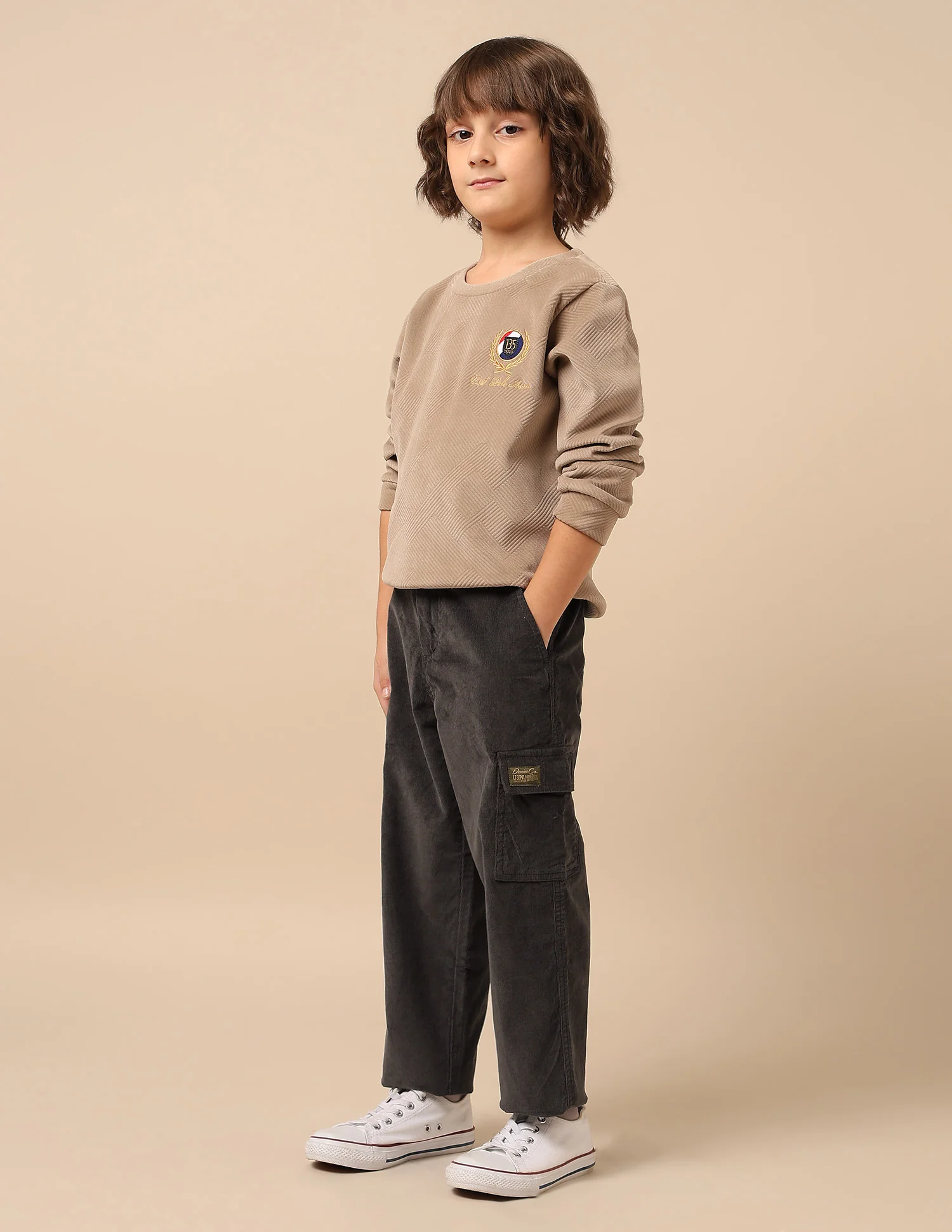 Boys Solid Corduroy Cargo - Image 4