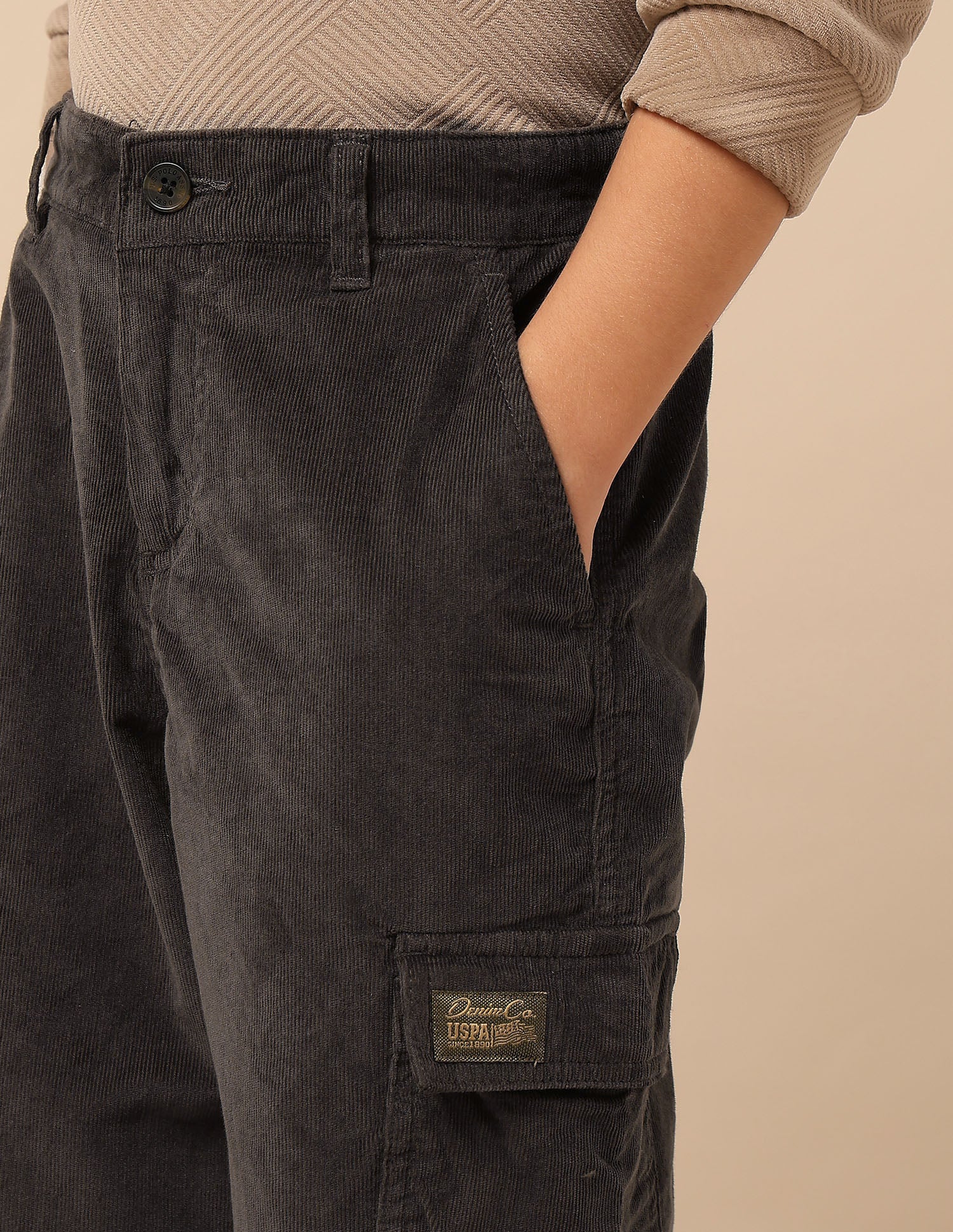 Boys Solid Corduroy Cargo - Image 7