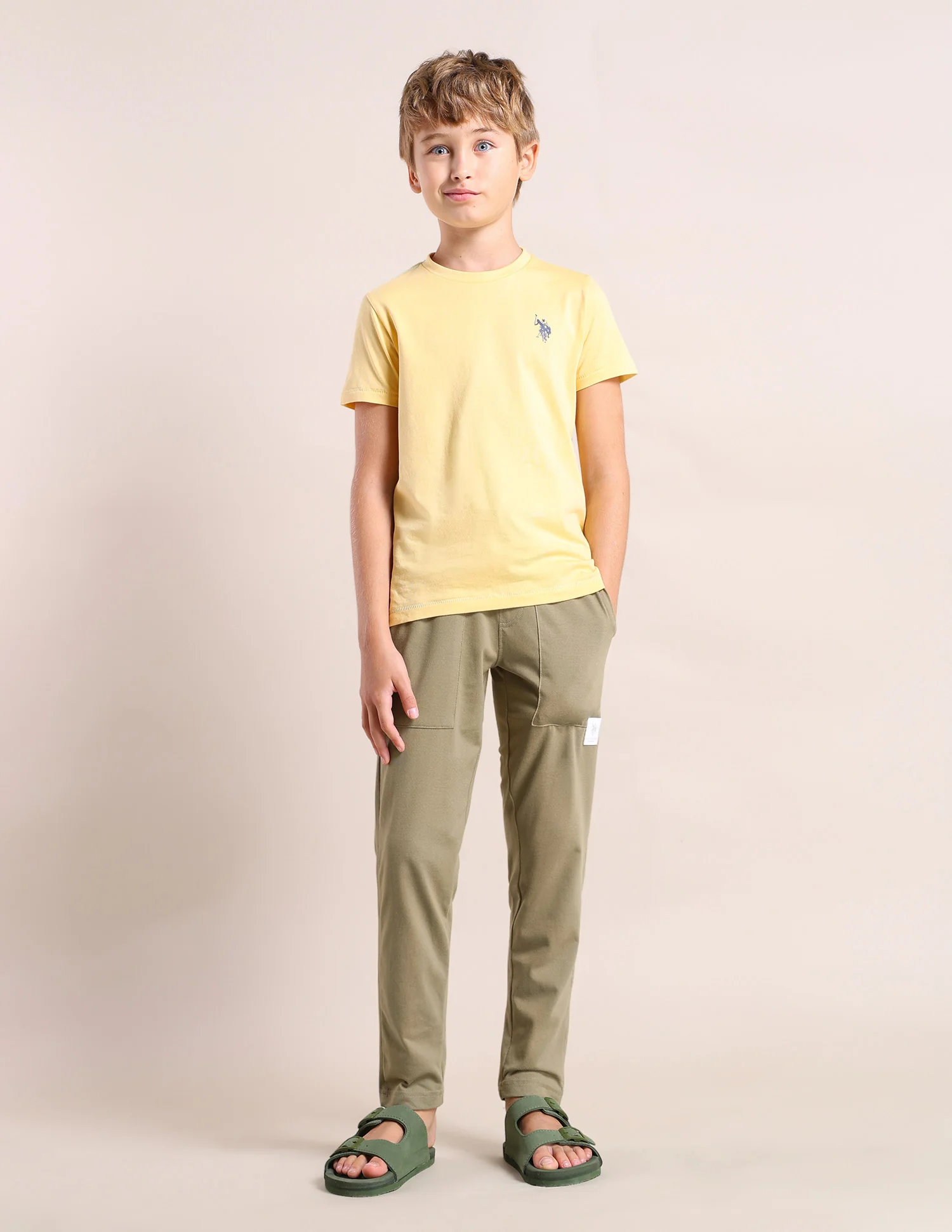 Boys Solid Mid-Rise Track Pants - Image 3