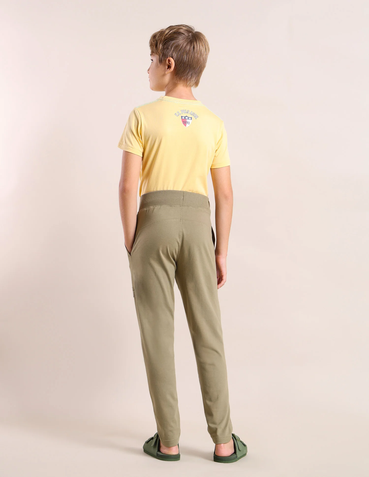 Boys Solid Mid-Rise Track Pants - Image 4