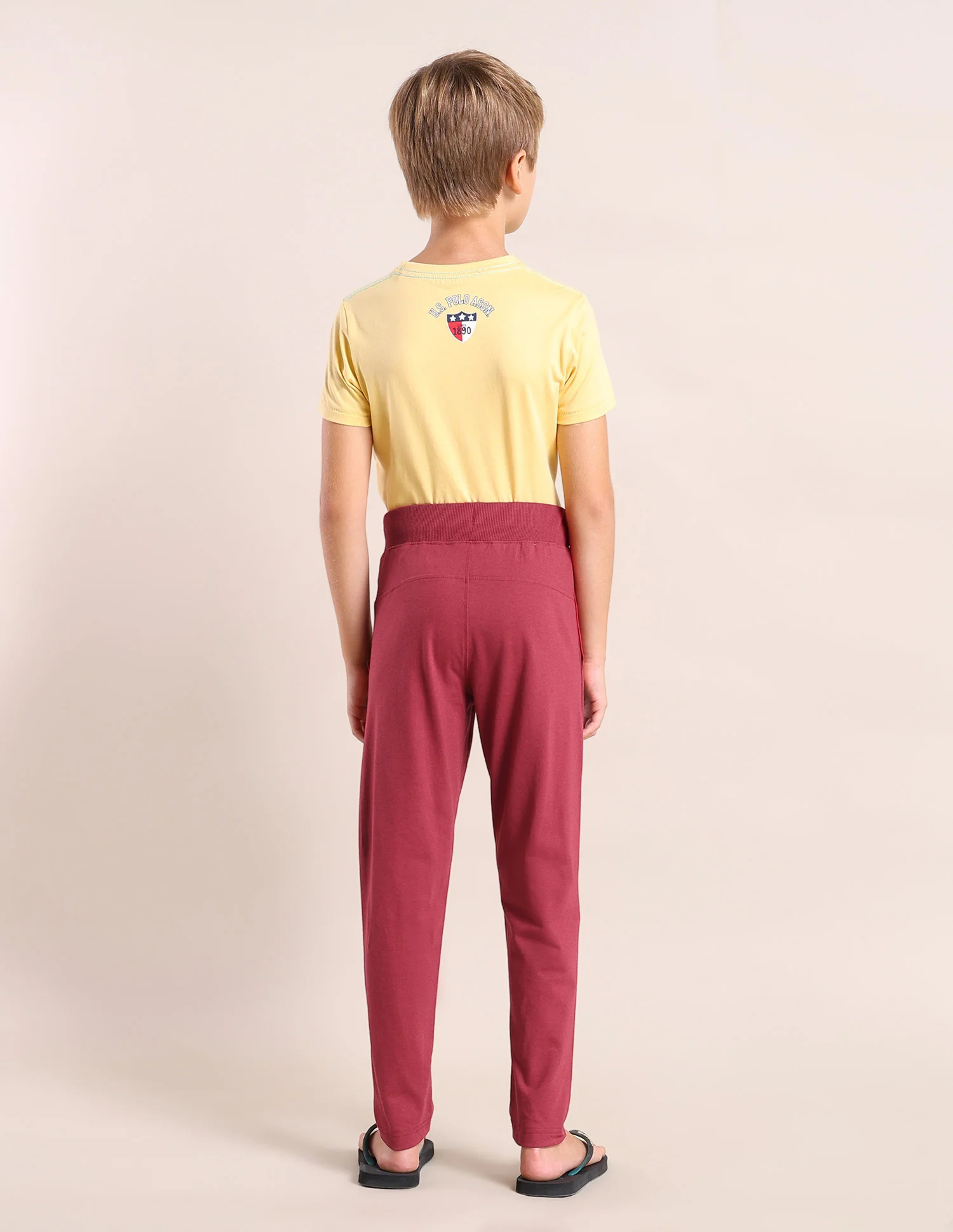 Boys Solid Mid-Rise Track Pants - Image 4