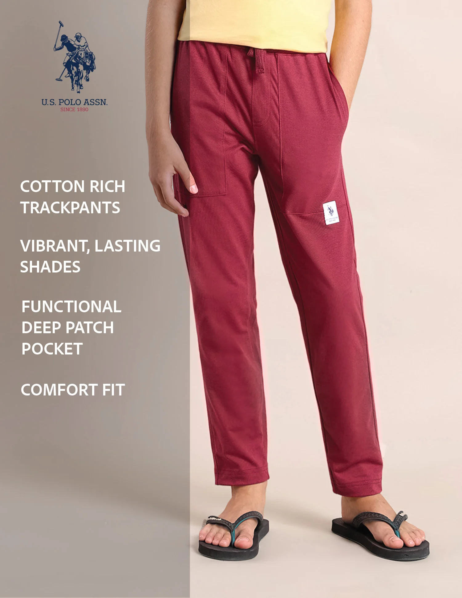 Boys Solid Mid-Rise Track Pants - Image 8