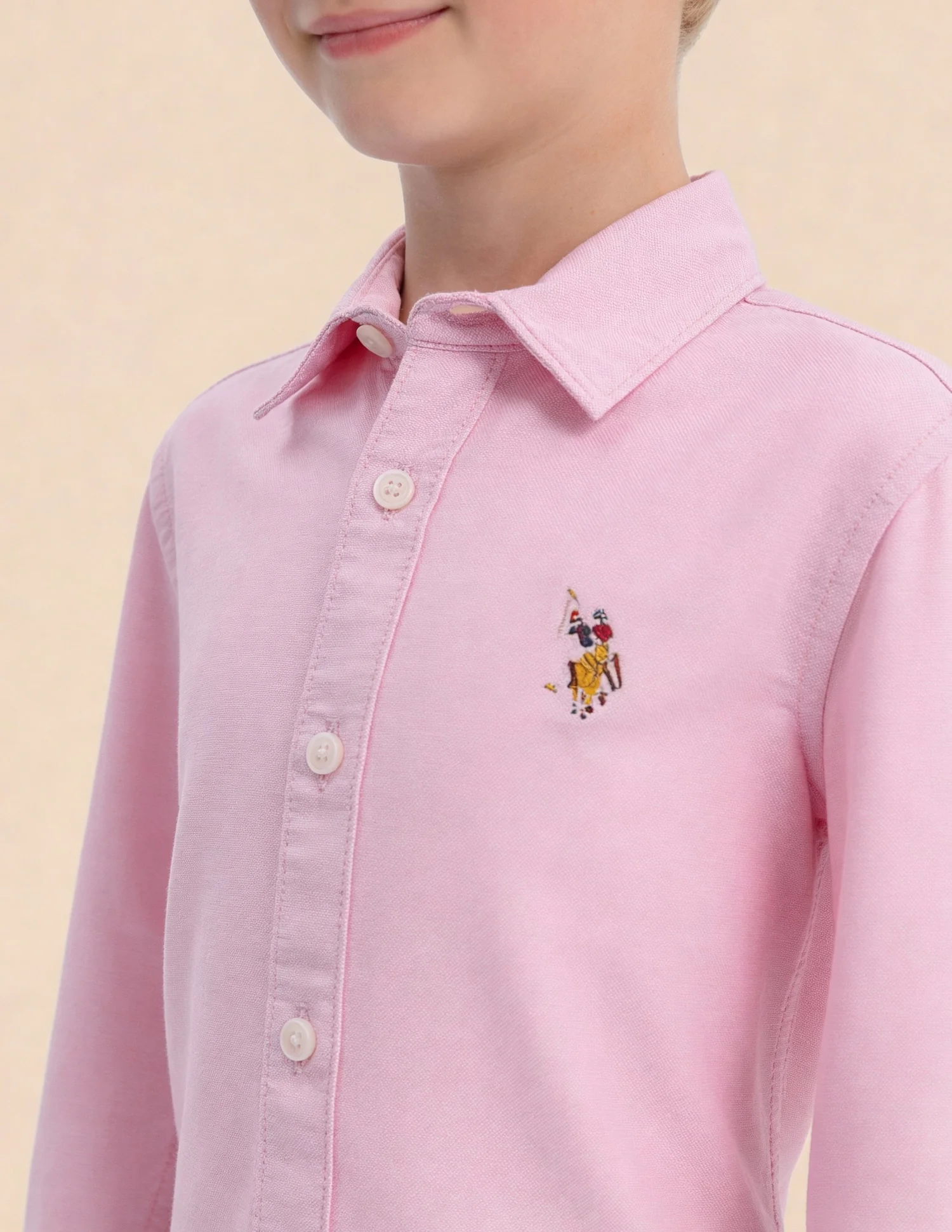 Boys Solid Pattern Oxford Shirt - Image 6