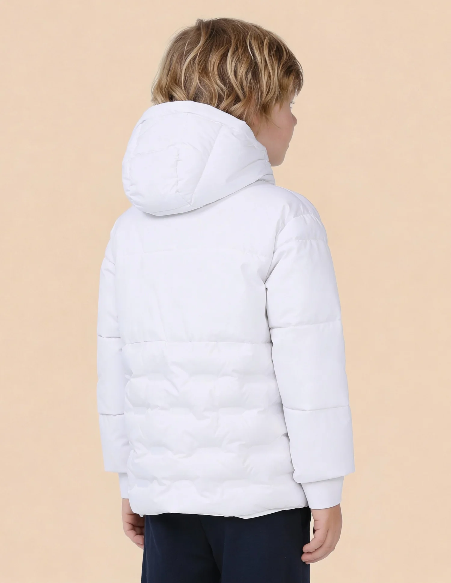 Boys Solid Puffer Jacket - Image 5