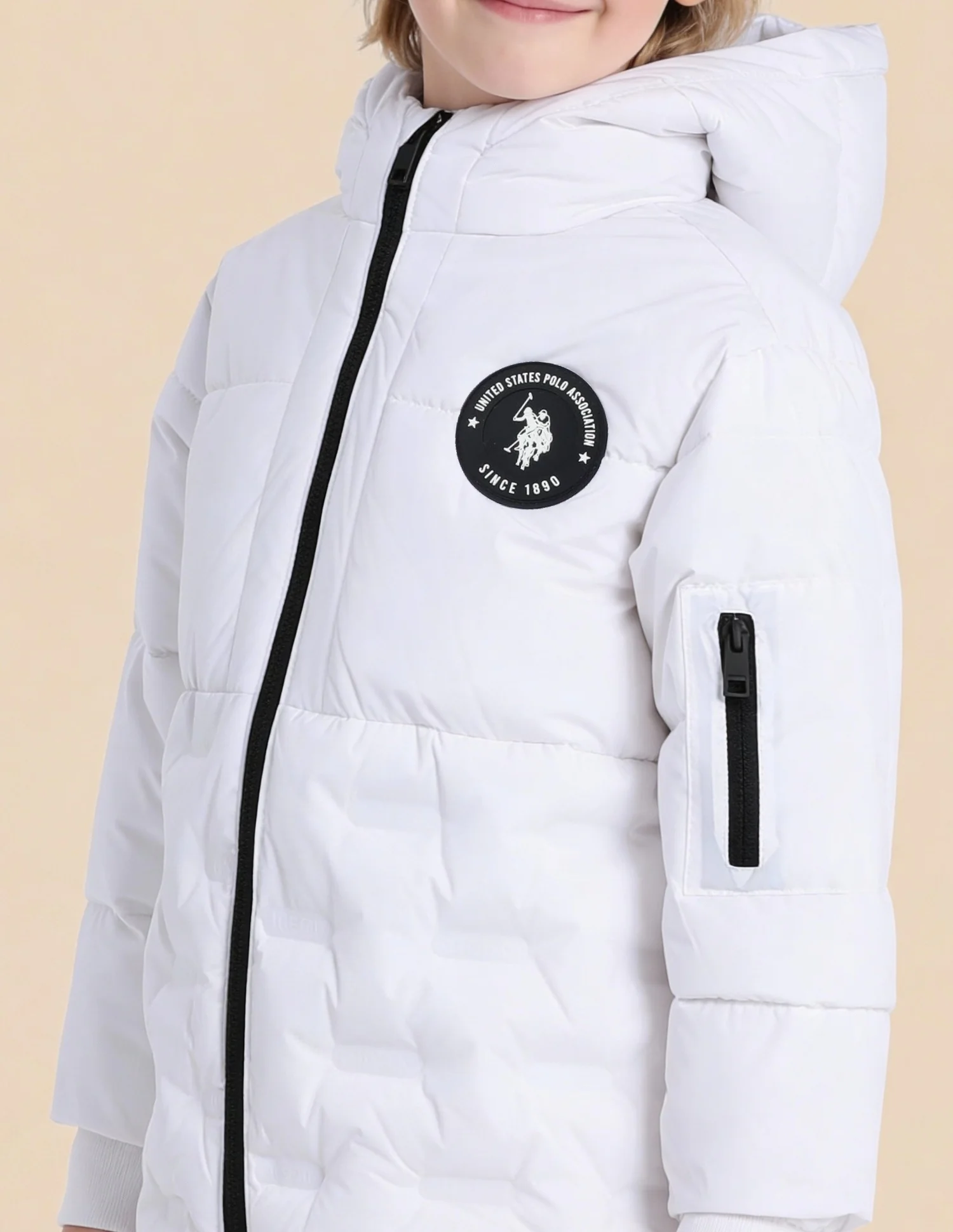 Boys Solid Puffer Jacket - Image 6
