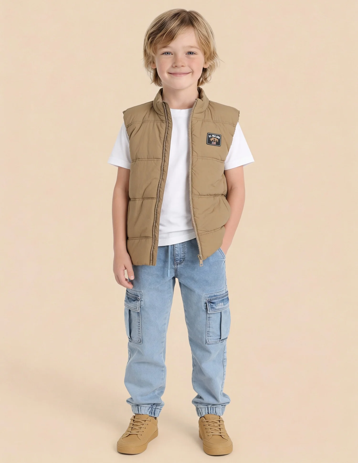 Boys Solid Puffer Jacket - Image 3