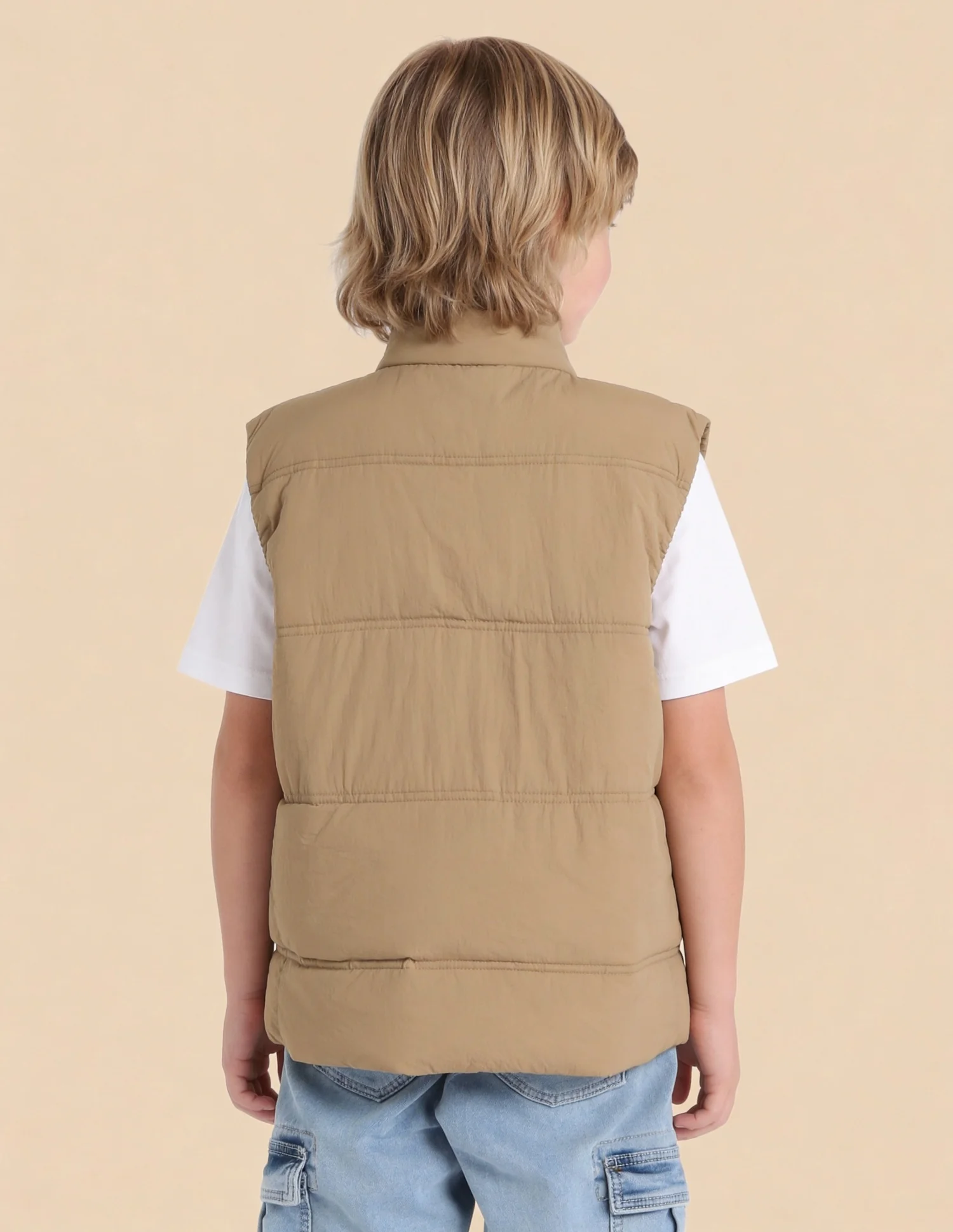Boys Solid Puffer Jacket - Image 5