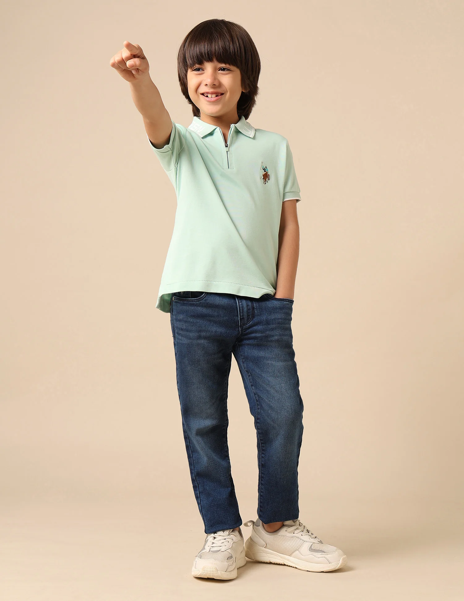 Boys Solid Pure Cotton Polo Shirt - Image 3
