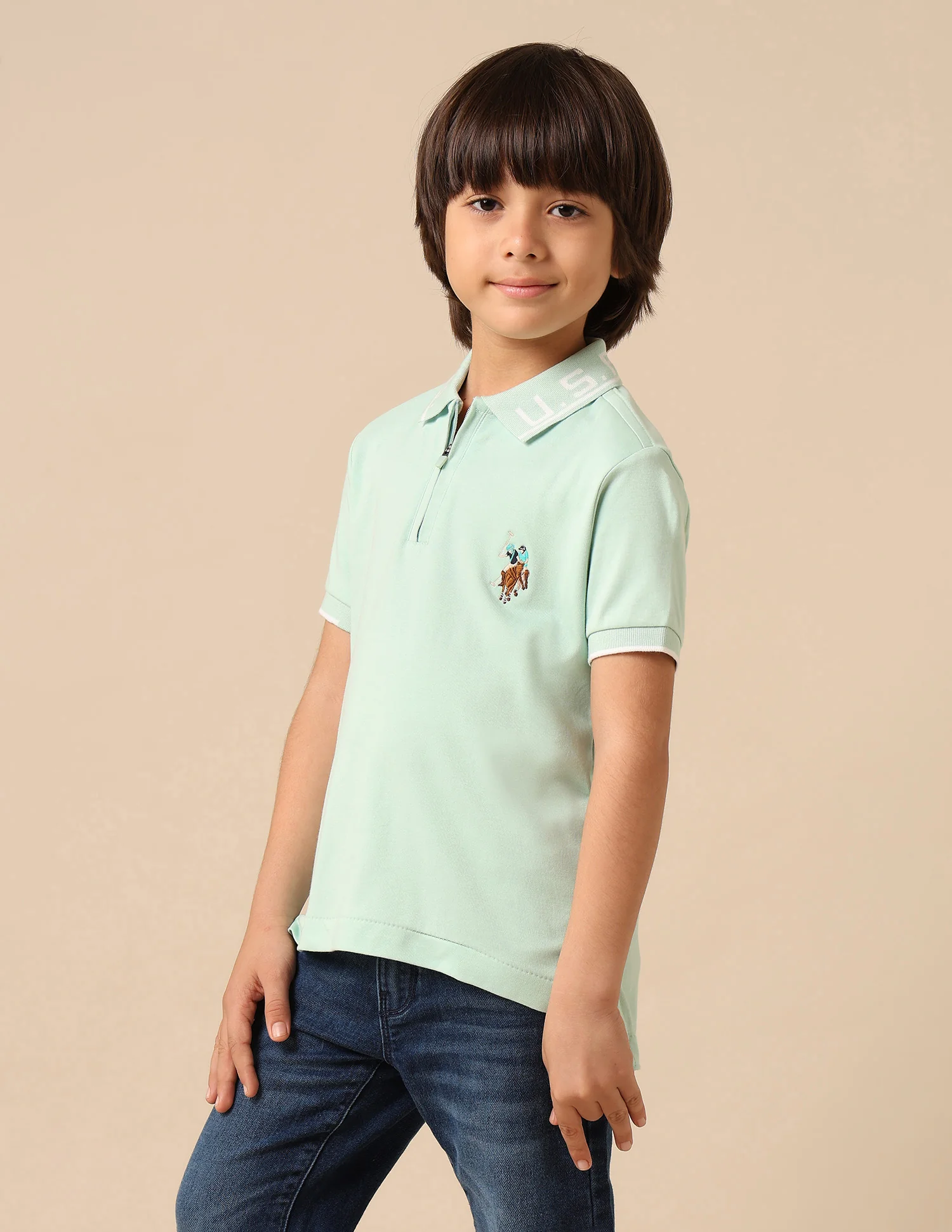 Boys Solid Pure Cotton Polo Shirt - Image 4