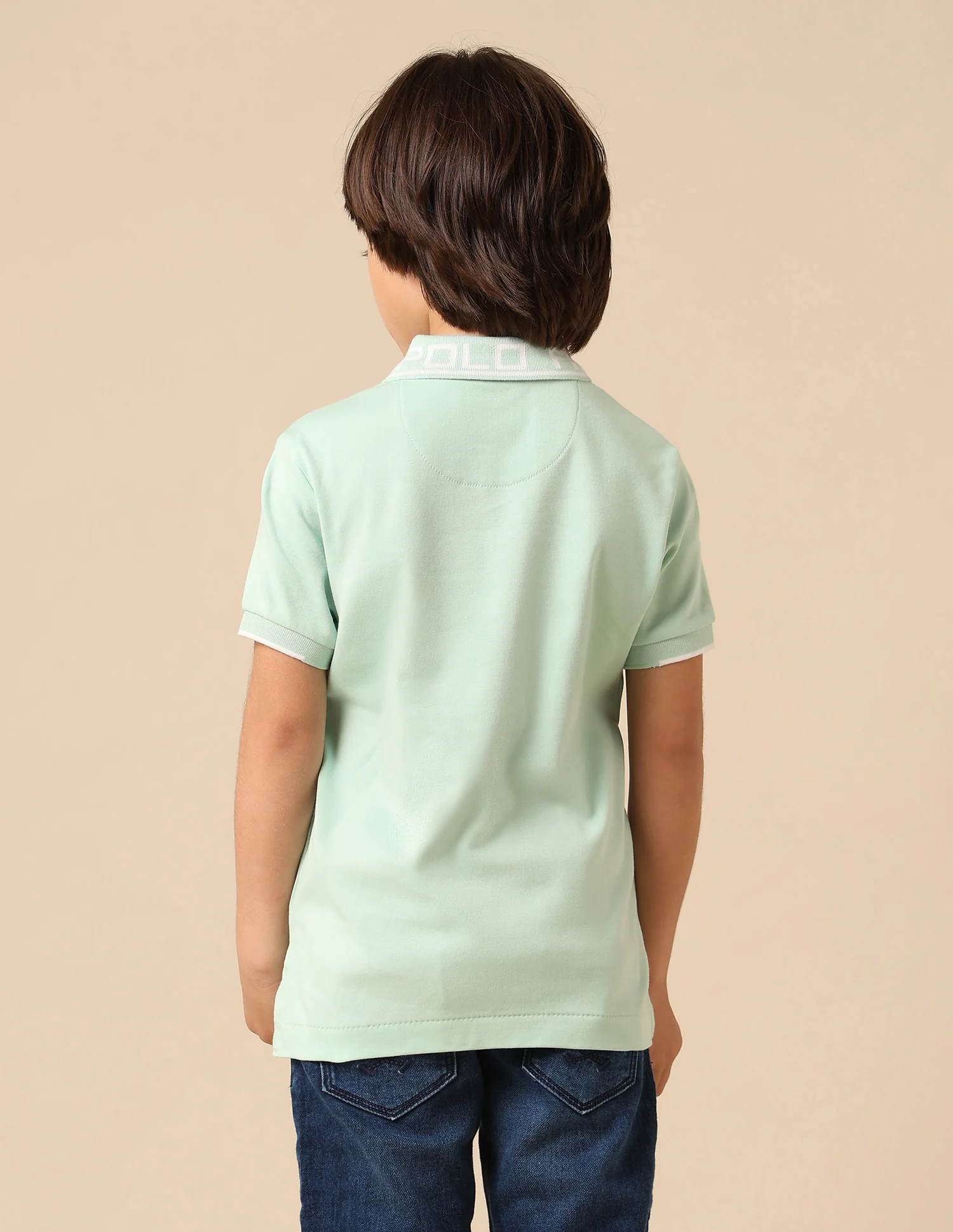 Boys Solid Pure Cotton Polo Shirt - Image 5