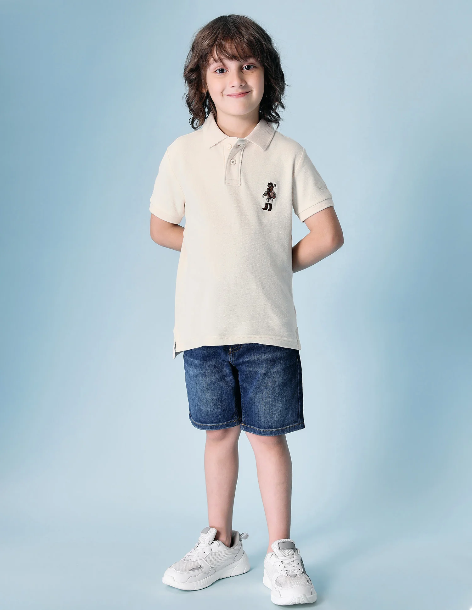 Boys Solid Pure Cotton Polo Shirt - Image 3