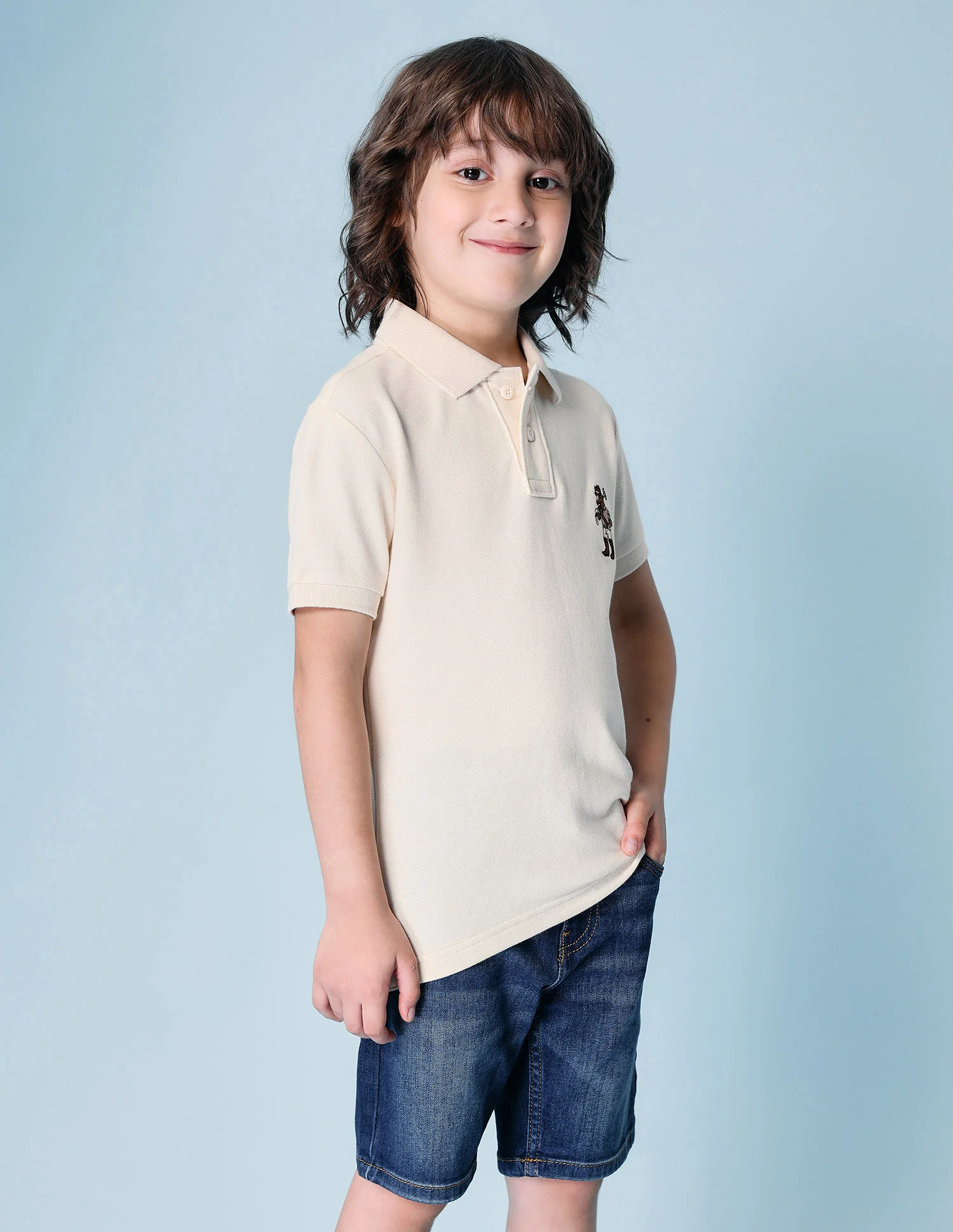 Boys Solid Pure Cotton Polo Shirt - Image 4