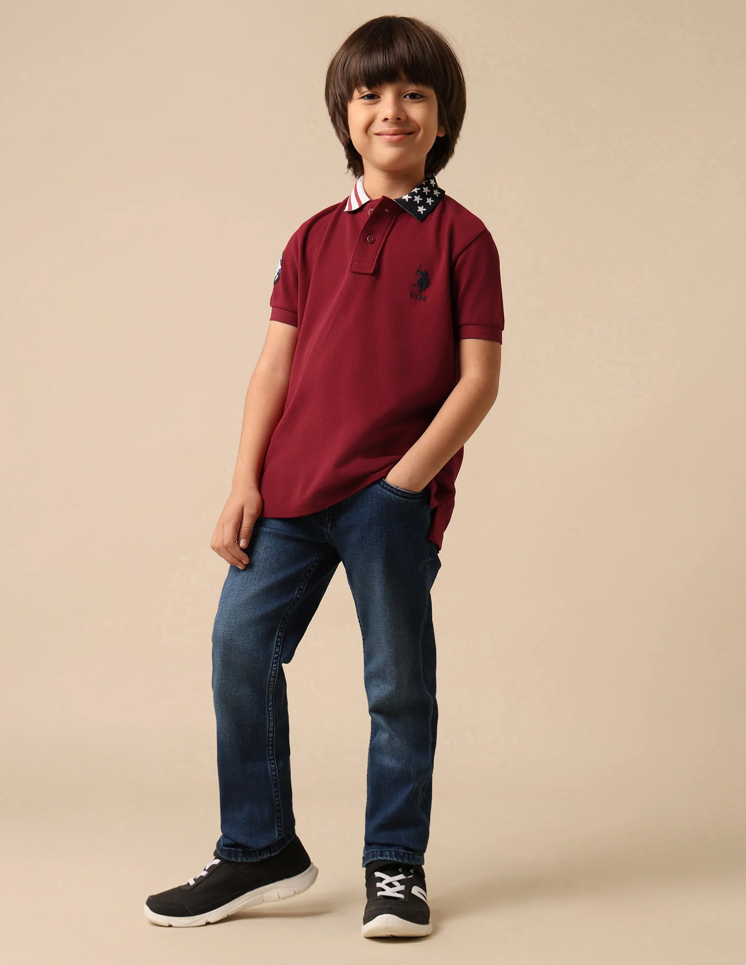 Boys Solid Pure Cotton Polo Shirt - Image 3