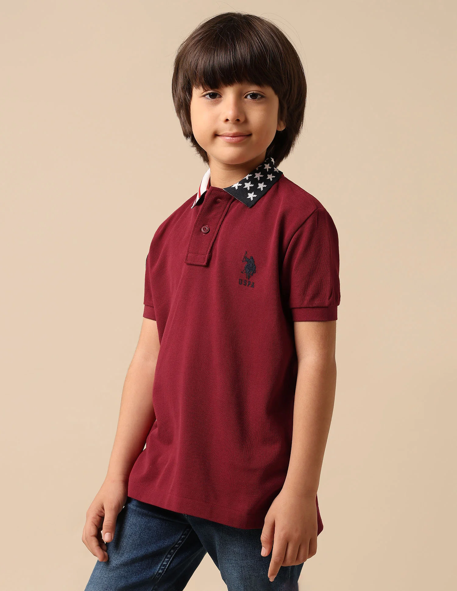 Boys Solid Pure Cotton Polo Shirt - Image 4