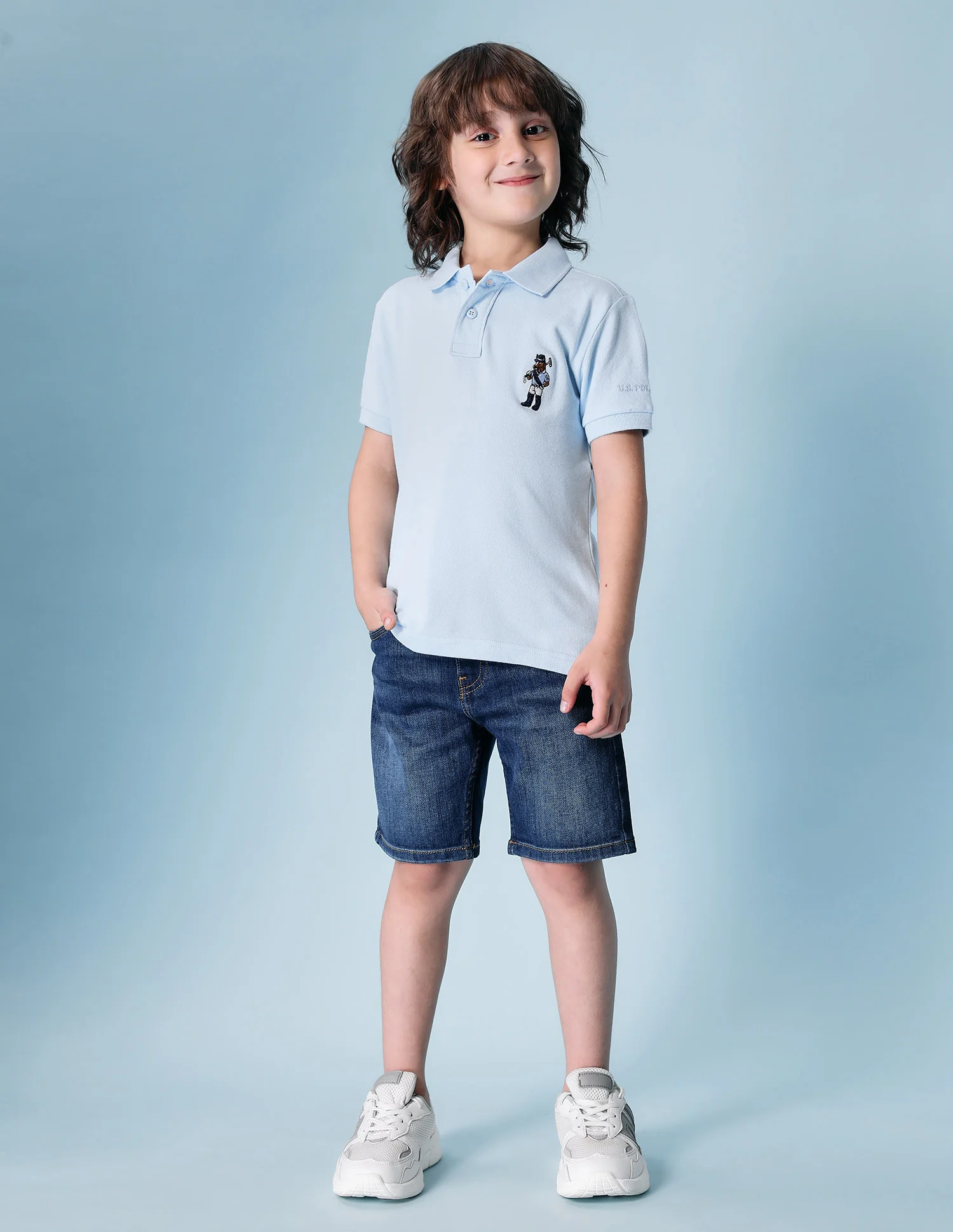 Boys Solid Pure Cotton Polo Shirt - Image 3