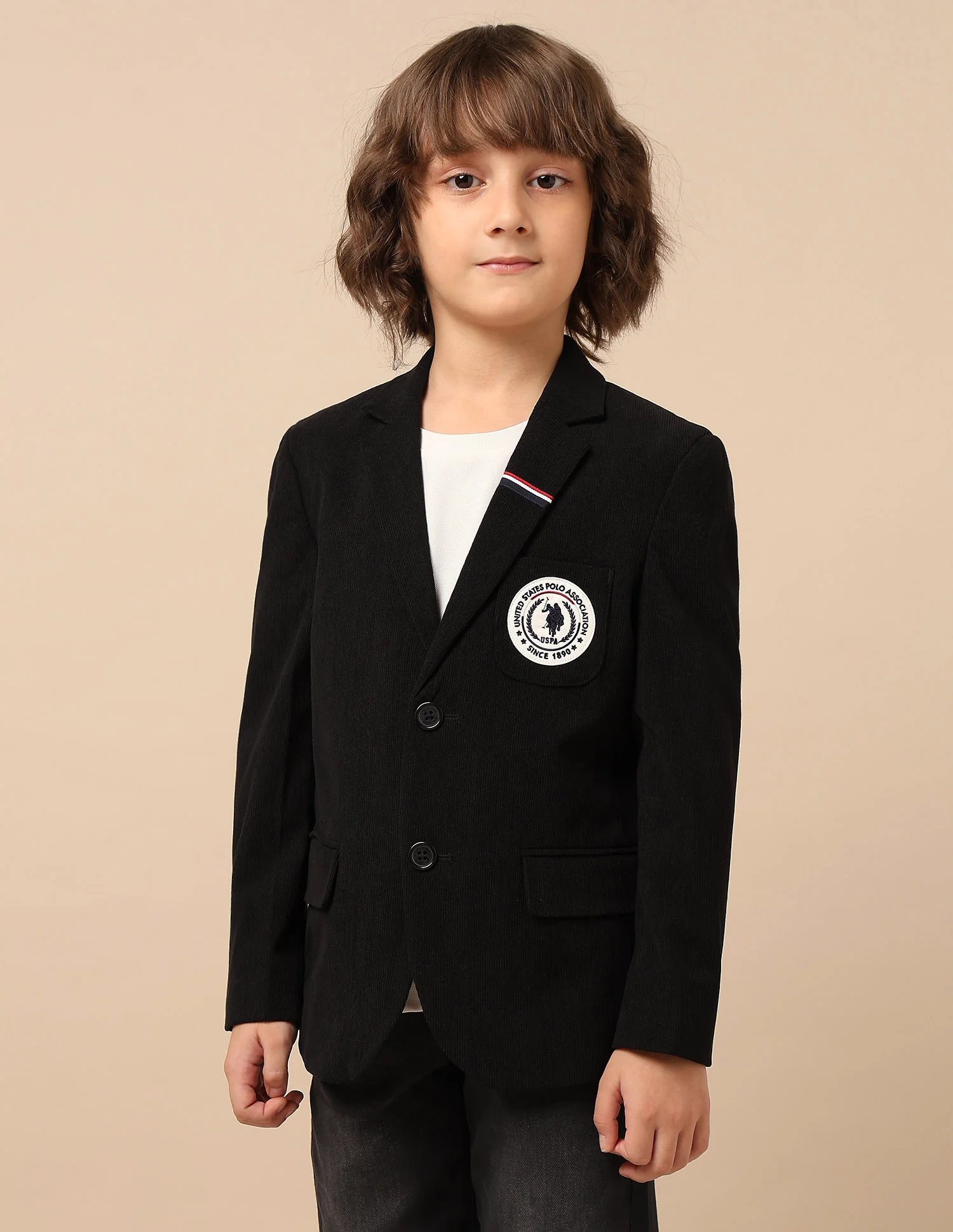 Boys Solid Regular Fit Blazer - Image 4