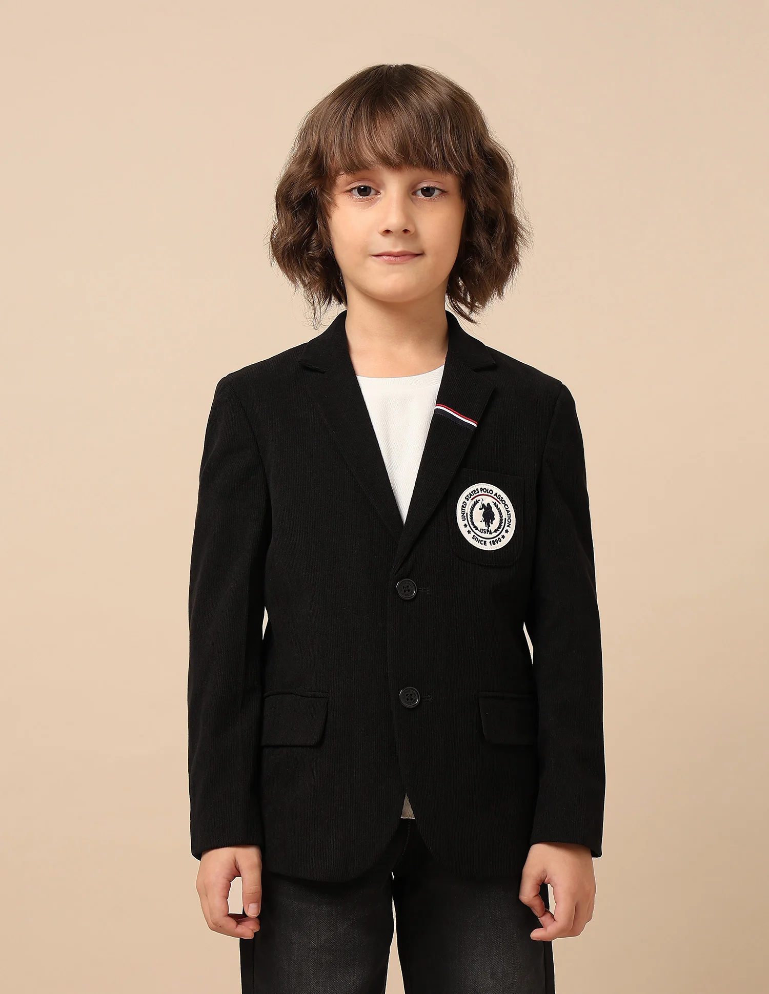 Boys Solid Regular Fit Blazer - Image 6