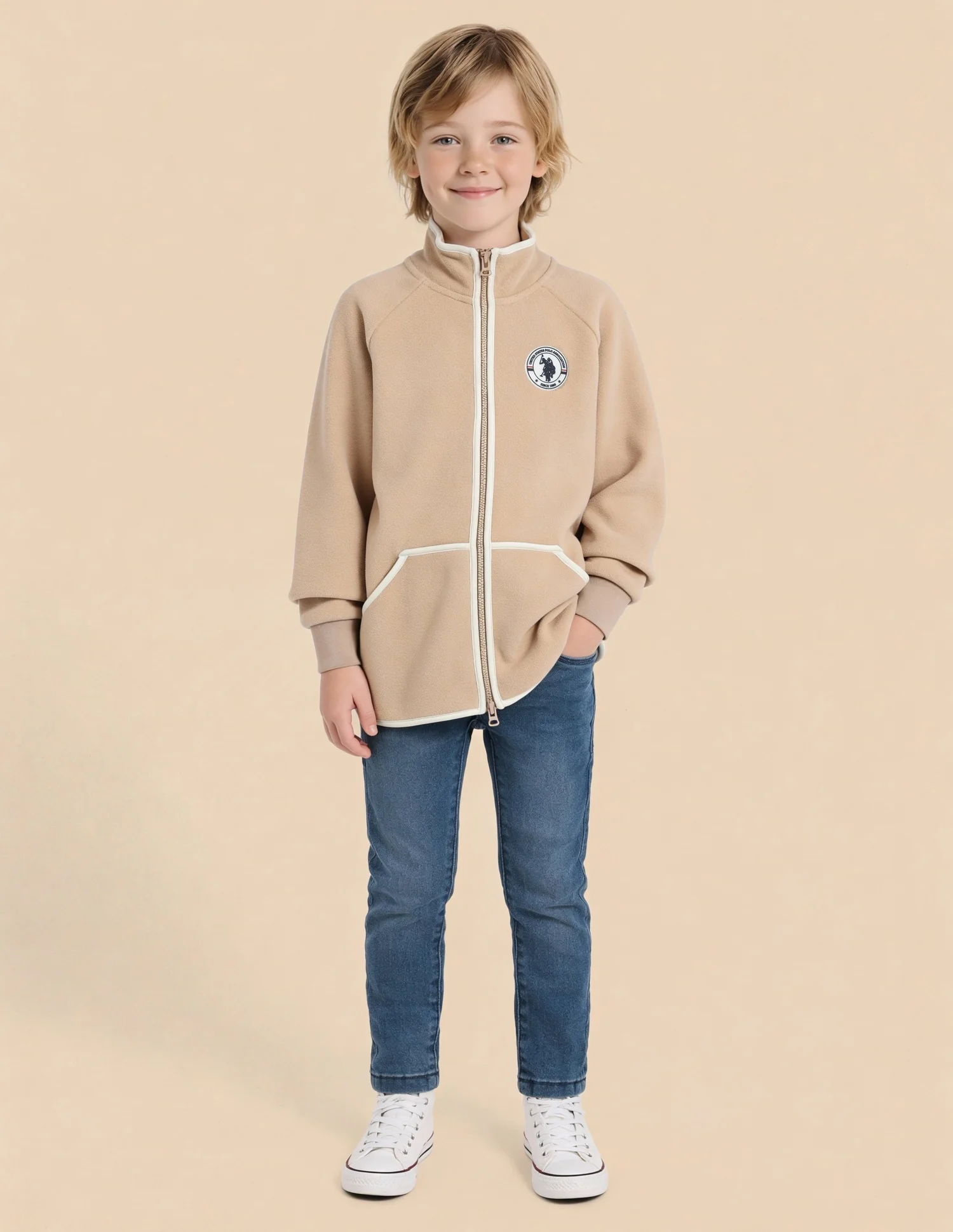 Boys Solid Regular Fit Jacket - Image 3