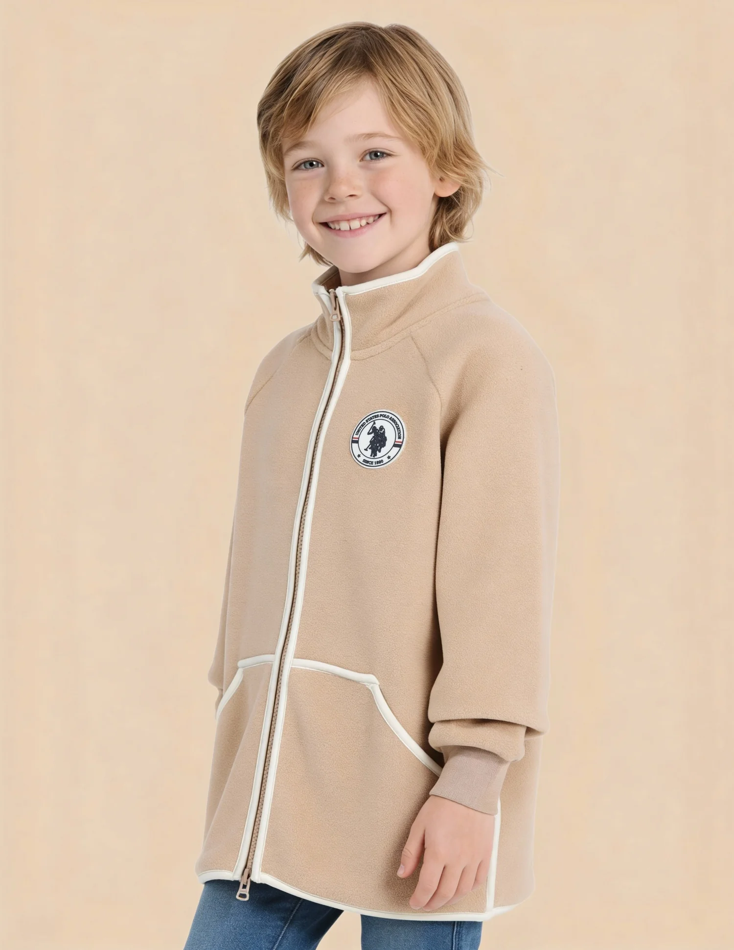 Boys Solid Regular Fit Jacket - Image 4