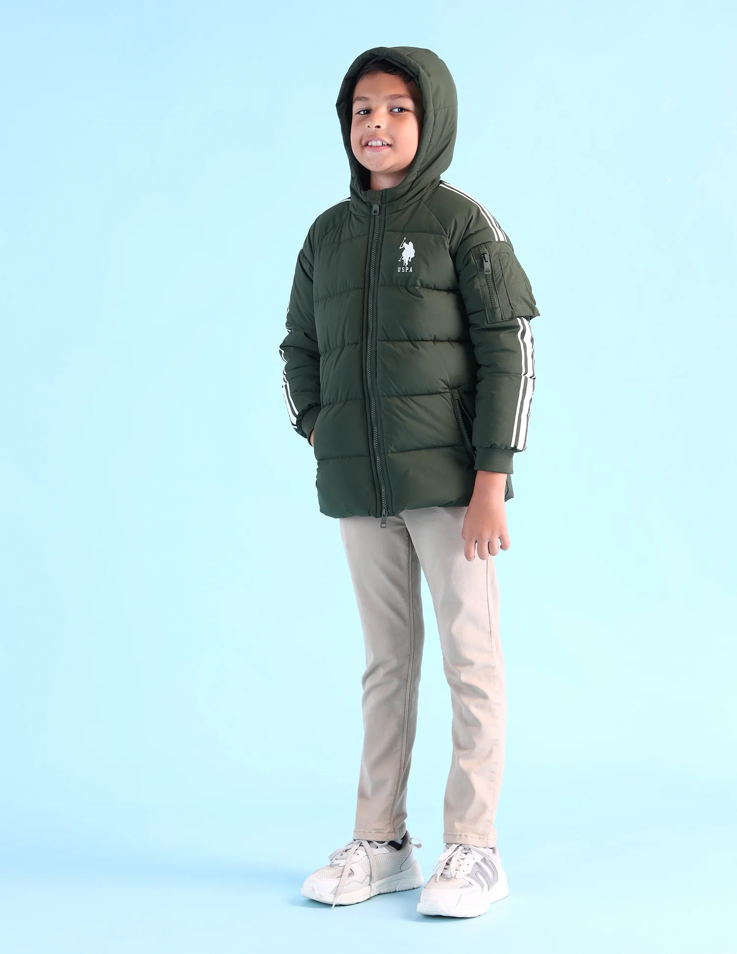 Boys Solid Regular Fit Jacket - Image 4