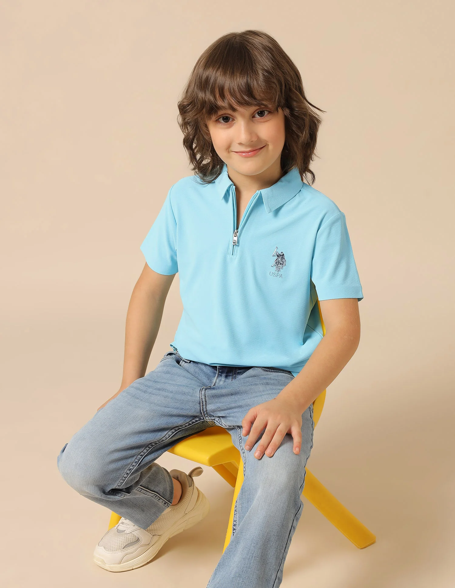 Boys Solid Regular Fit Polo Shirt