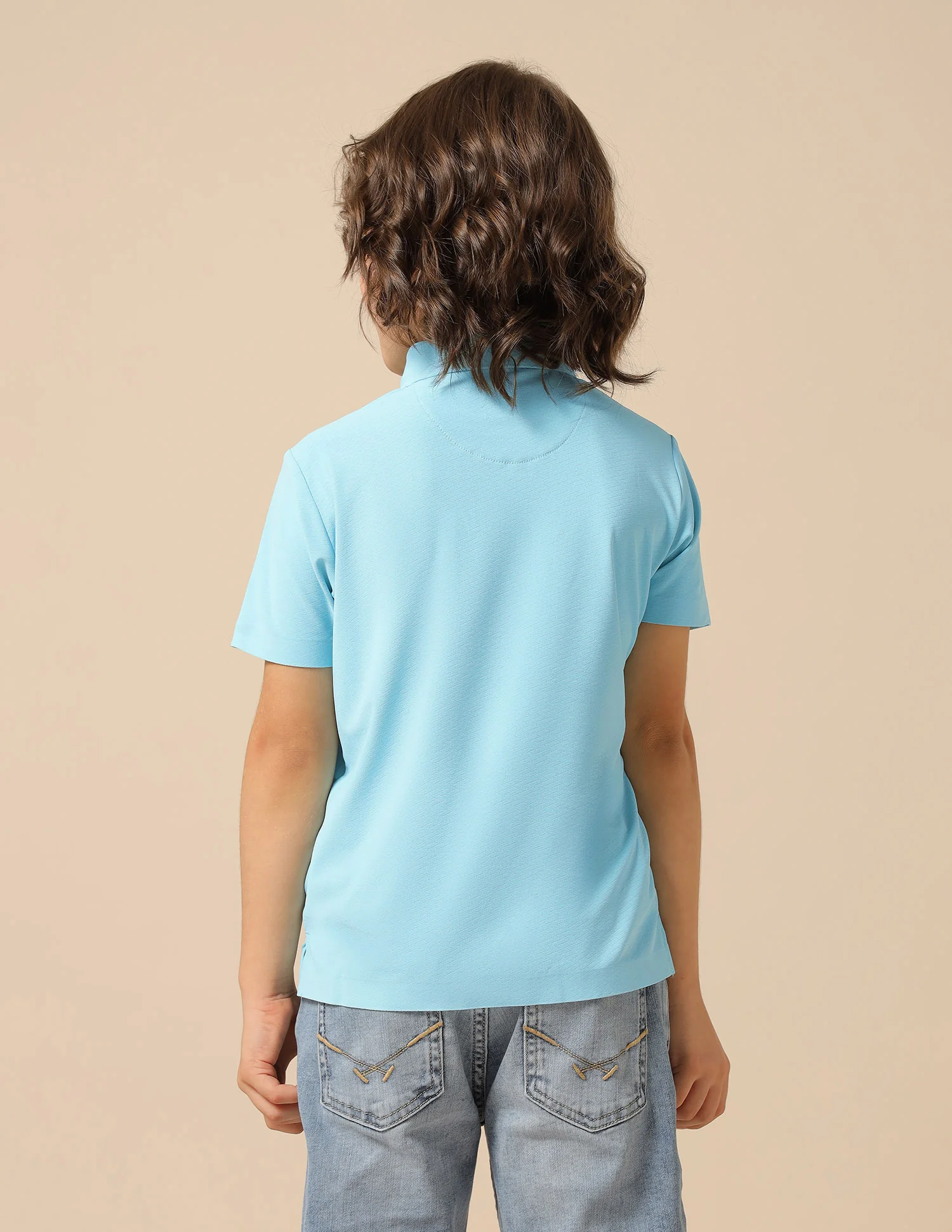 Boys Solid Regular Fit Polo Shirt - Image 5