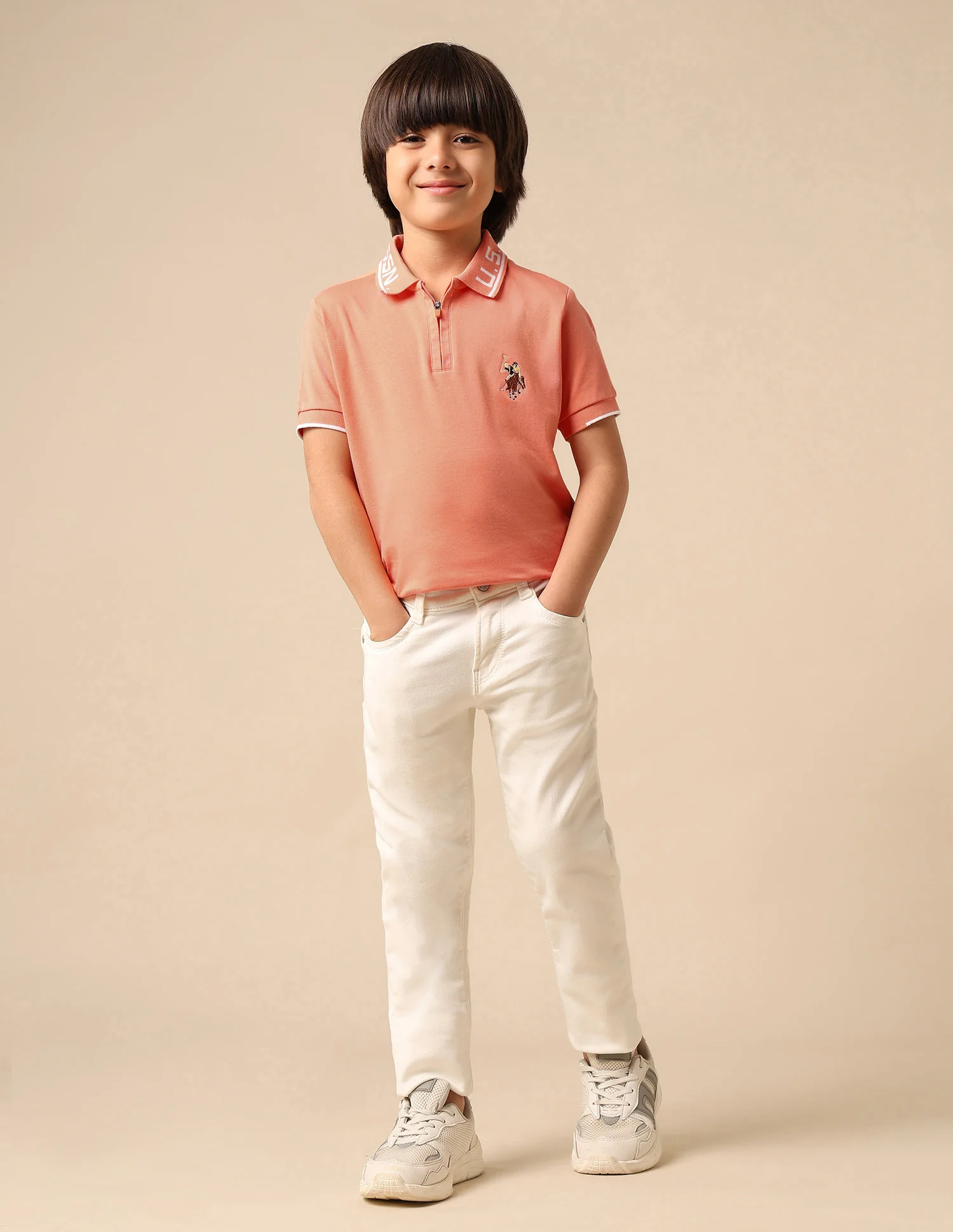 Boys Solid Regular Fit Polo Shirt - Image 3