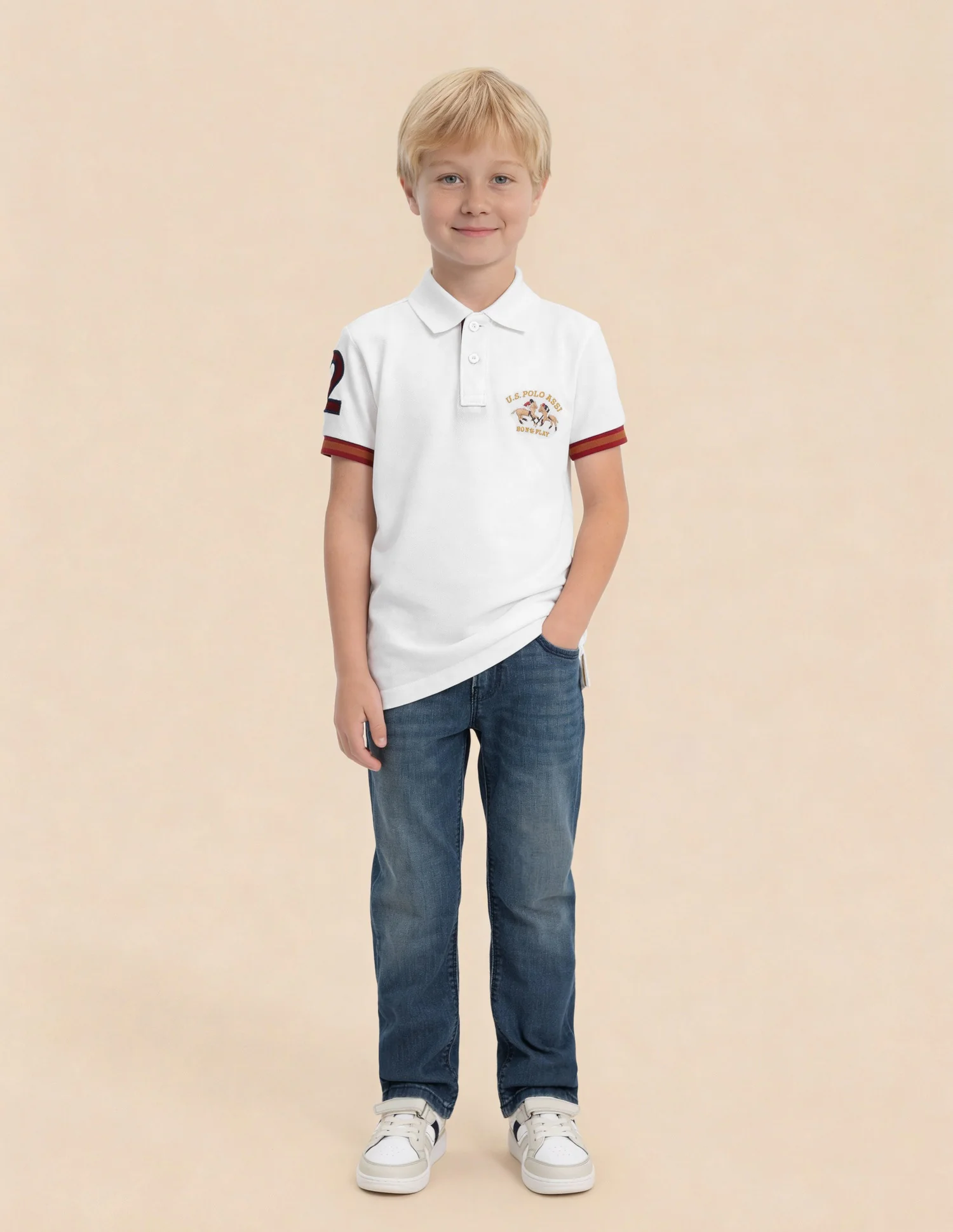 Boys Solid Regular Fit Polo Shirt - Image 3
